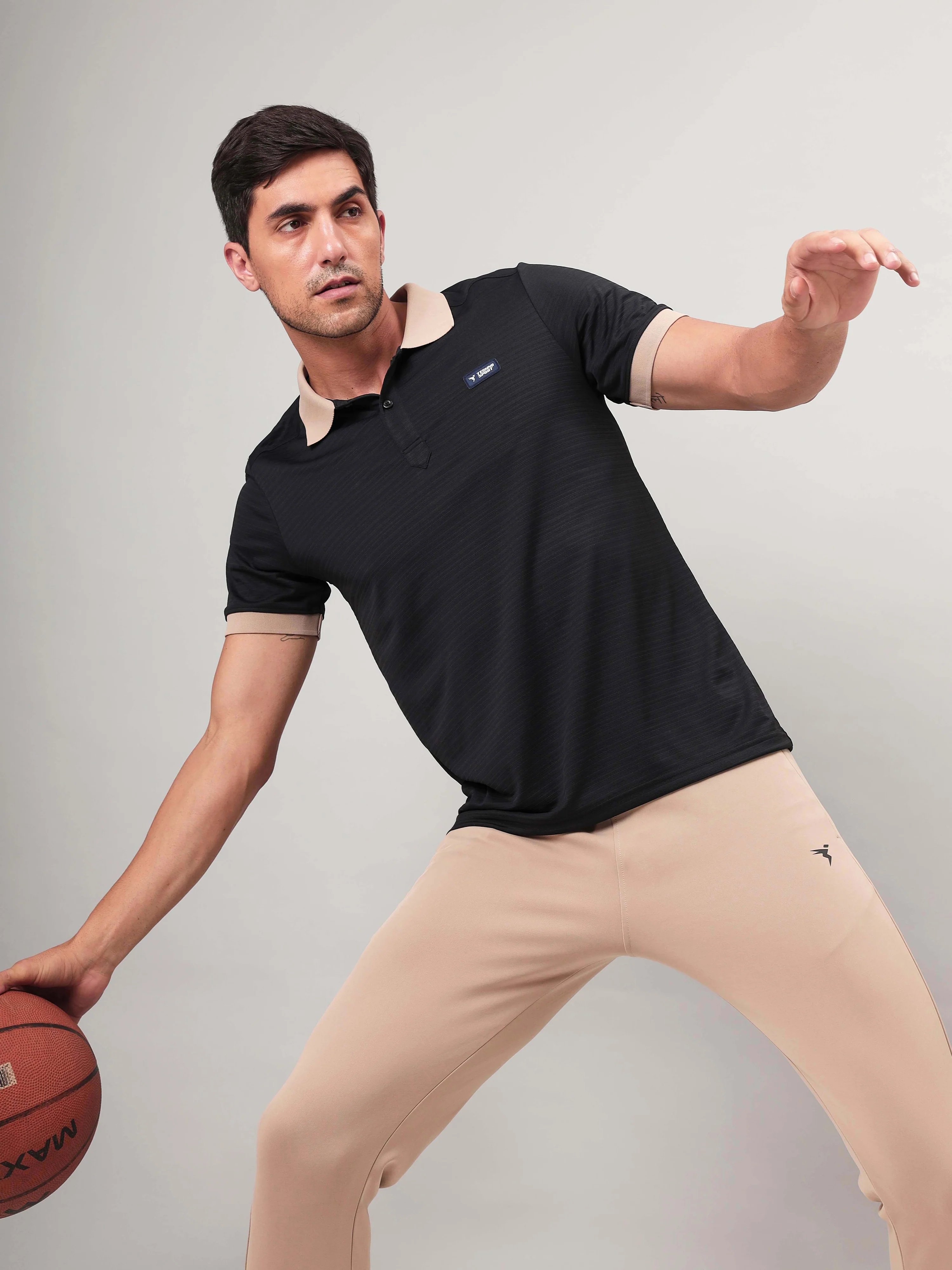 Men Solid Slim Fit Polo Sports T-shirt with MATPIQ (Pack of 2) - Image 5