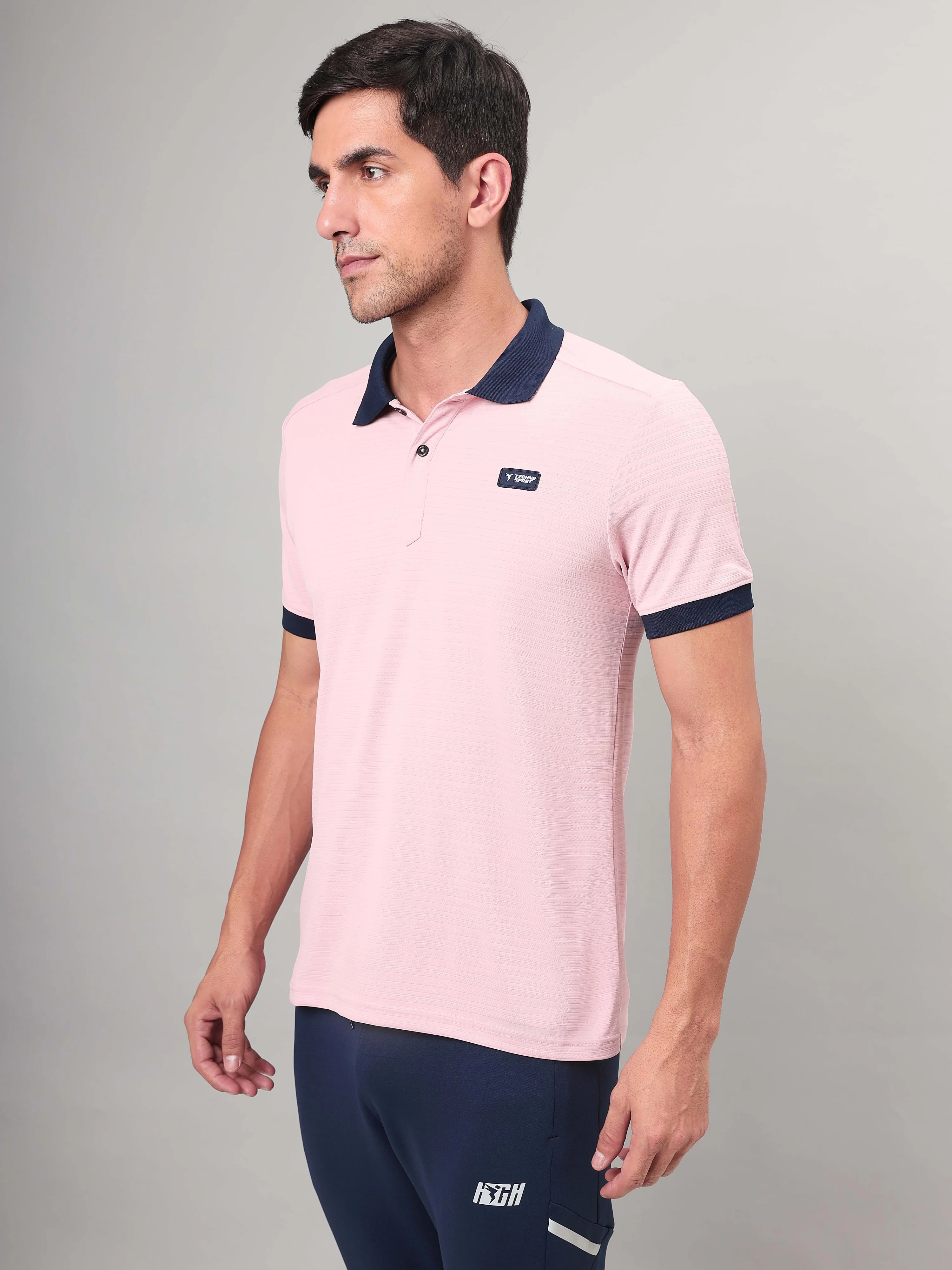 Men Solid Slim Fit Polo Sports T-shirt with MATPIQ (Pack of 2) - Image 4