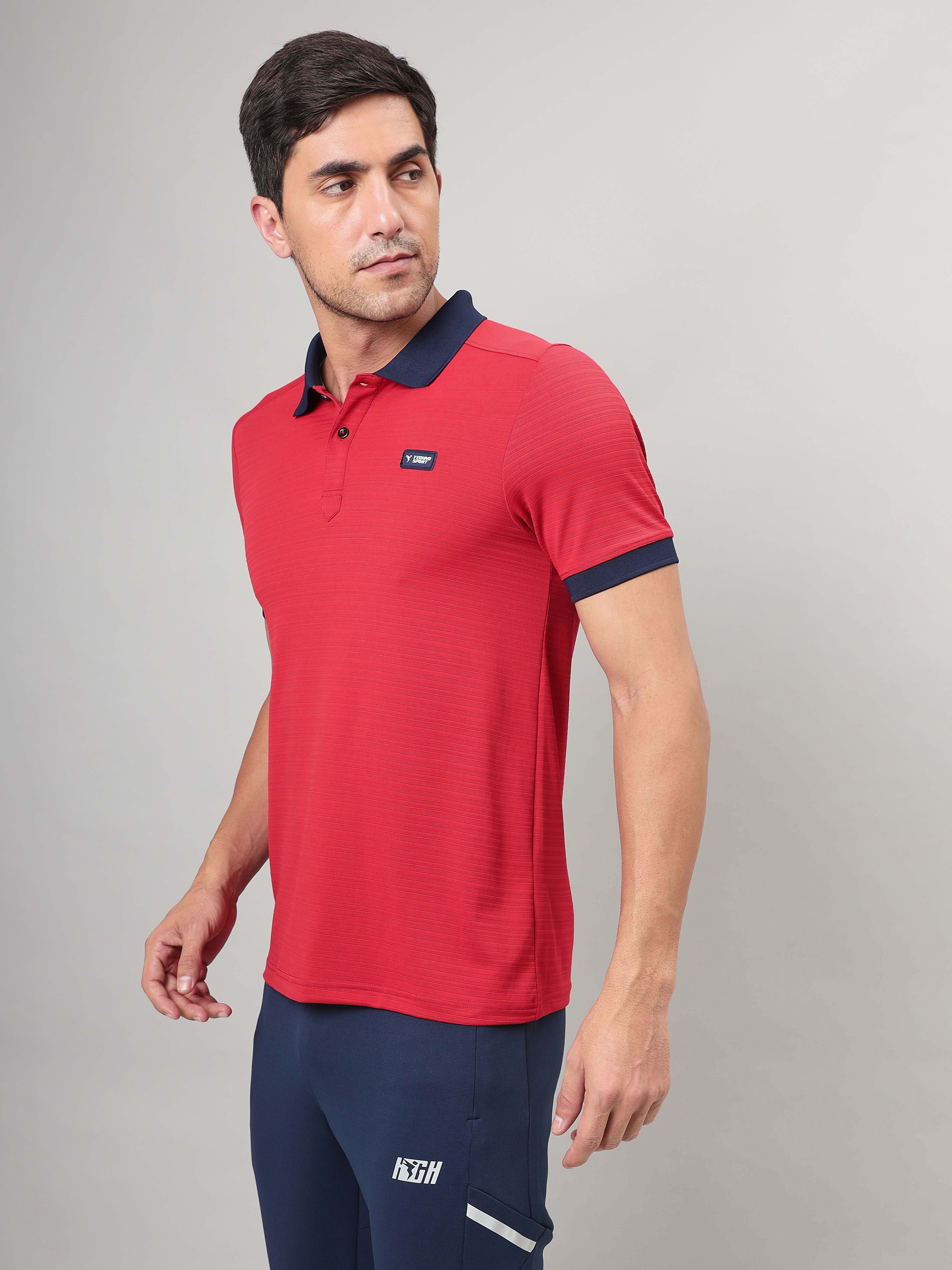 Men Solid Slim Fit Polo Sports T-shirt with MATPIQ (Pack of 2) - Image 4