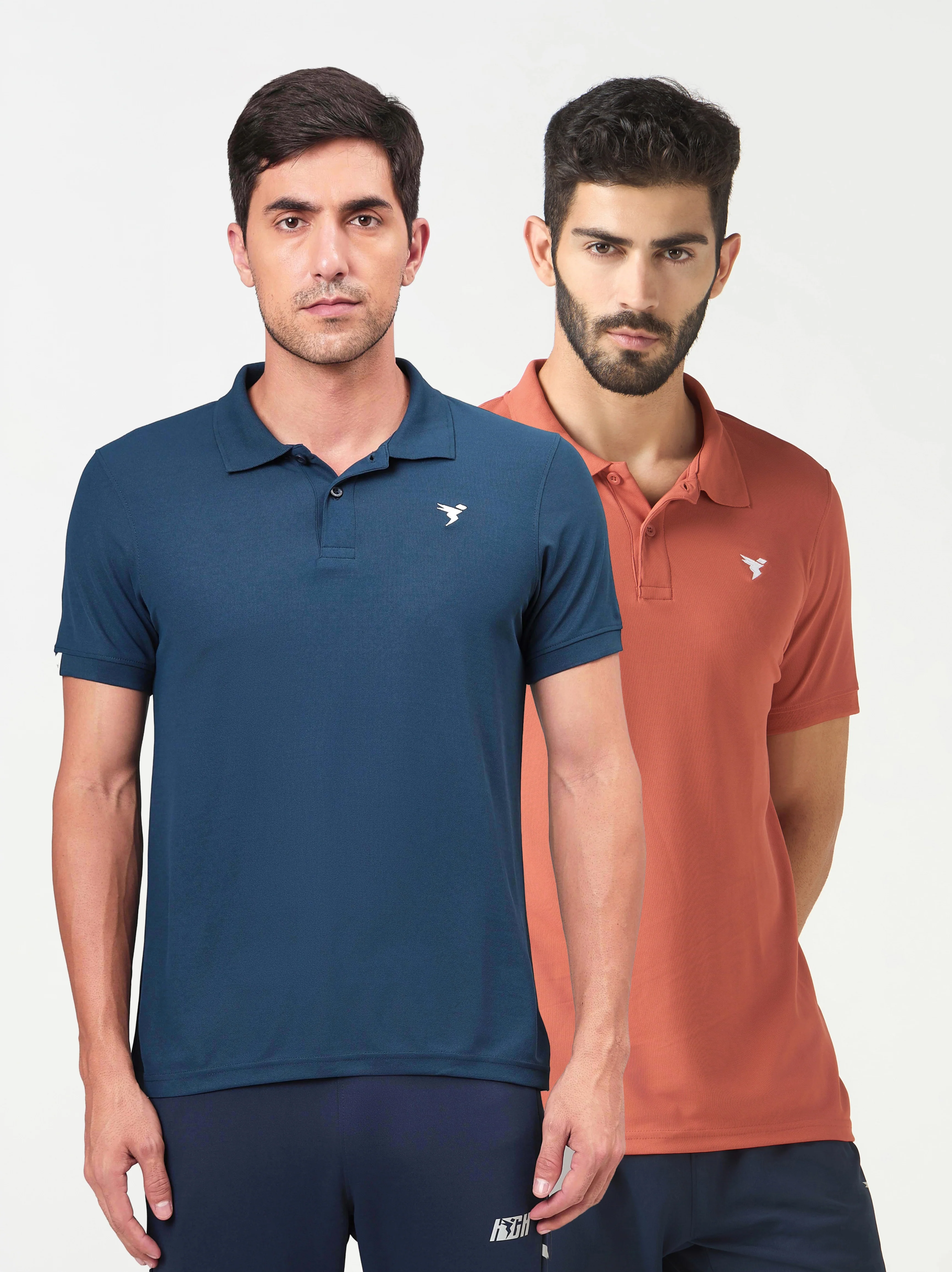Men Solid Slim Fit Polo T-shirt  pack of 2 with MATPIQ