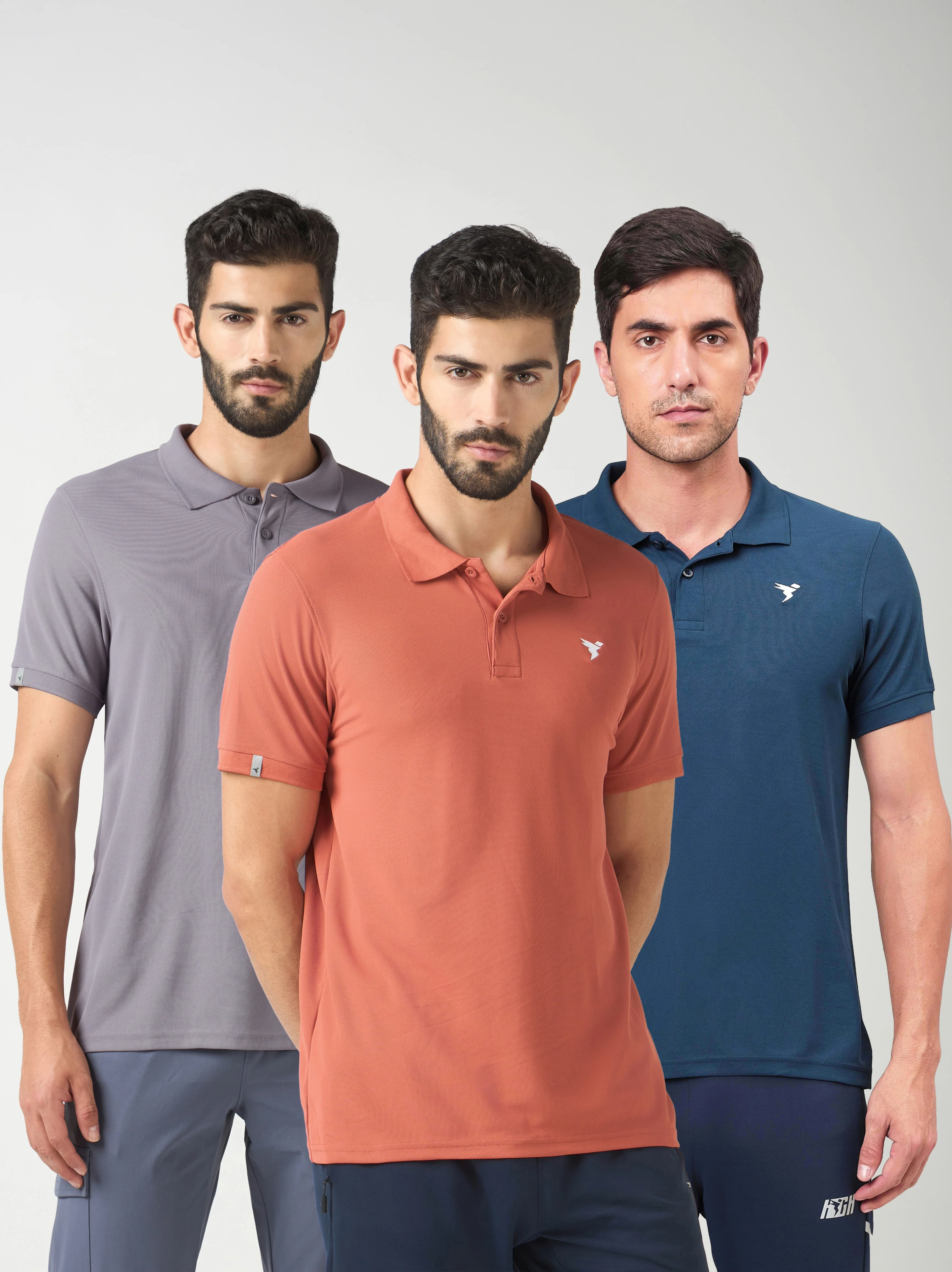 Men Solid Slim Fit Polo T-shirt  pack of 3 with MATPIQ