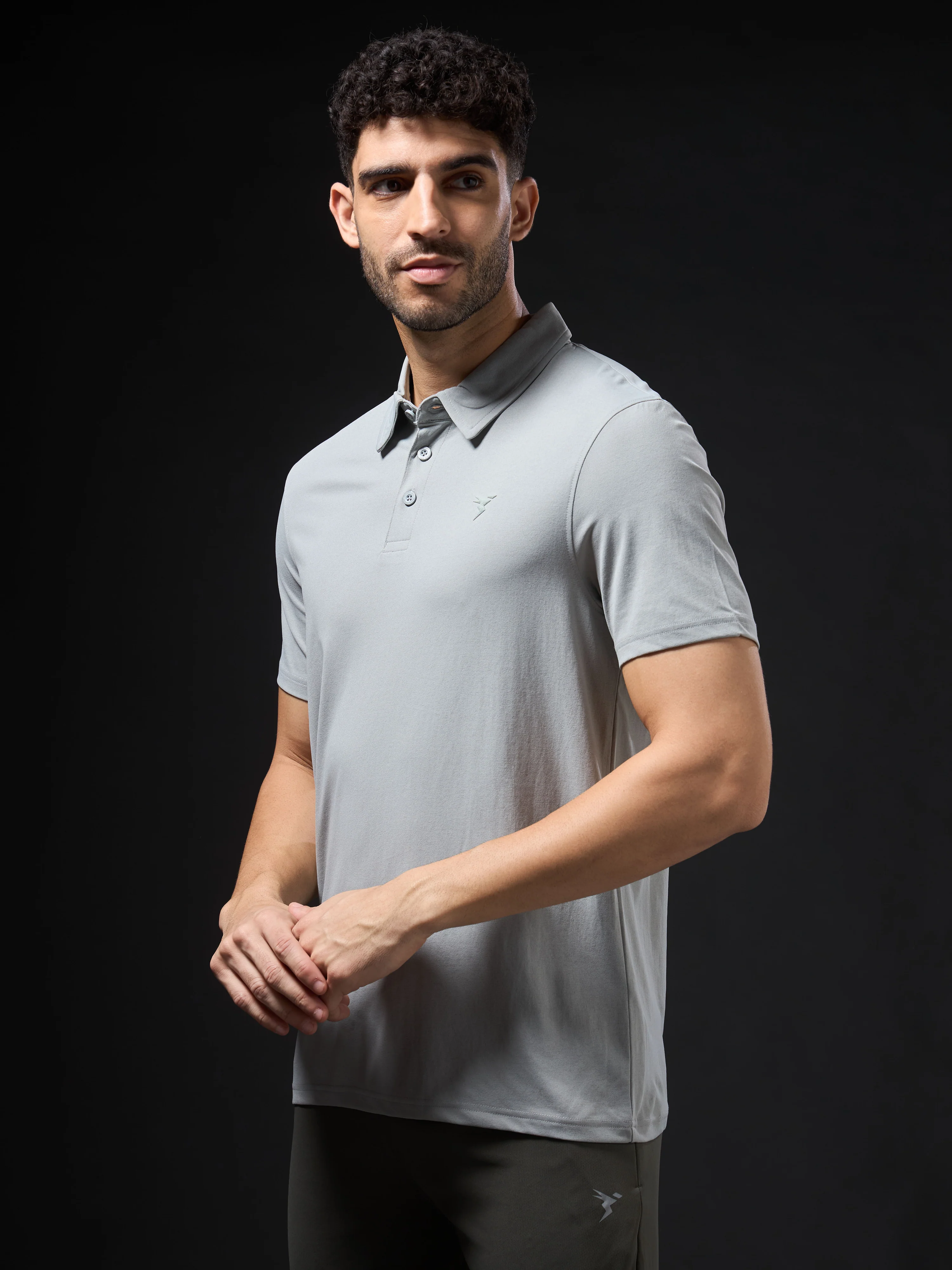 Men Solid Slim Fit Polo T-shirt with COTFLEX - Image 4