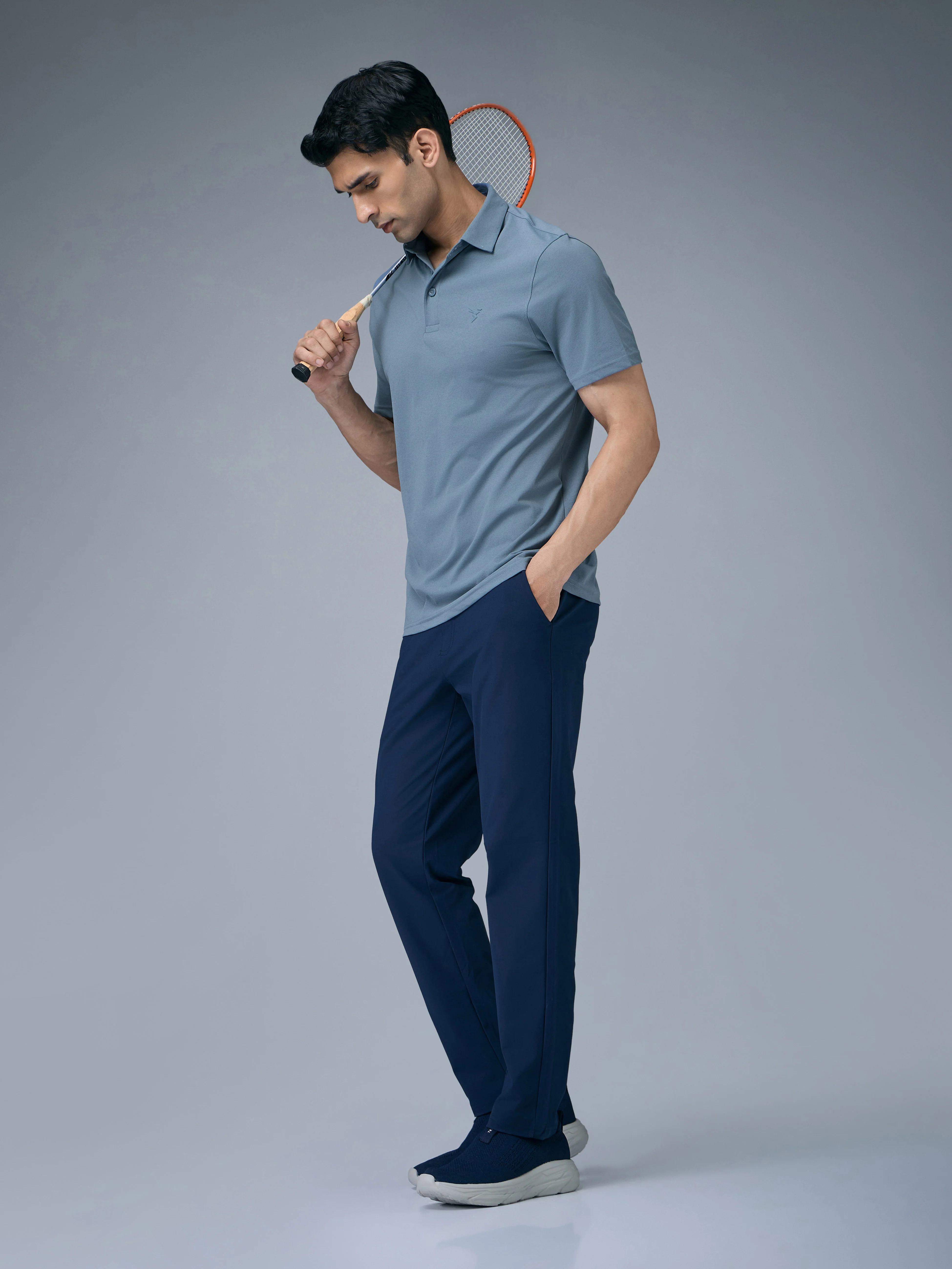 Men Solid Slim Fit Polo T-shirt with COTFLEX - Image 5