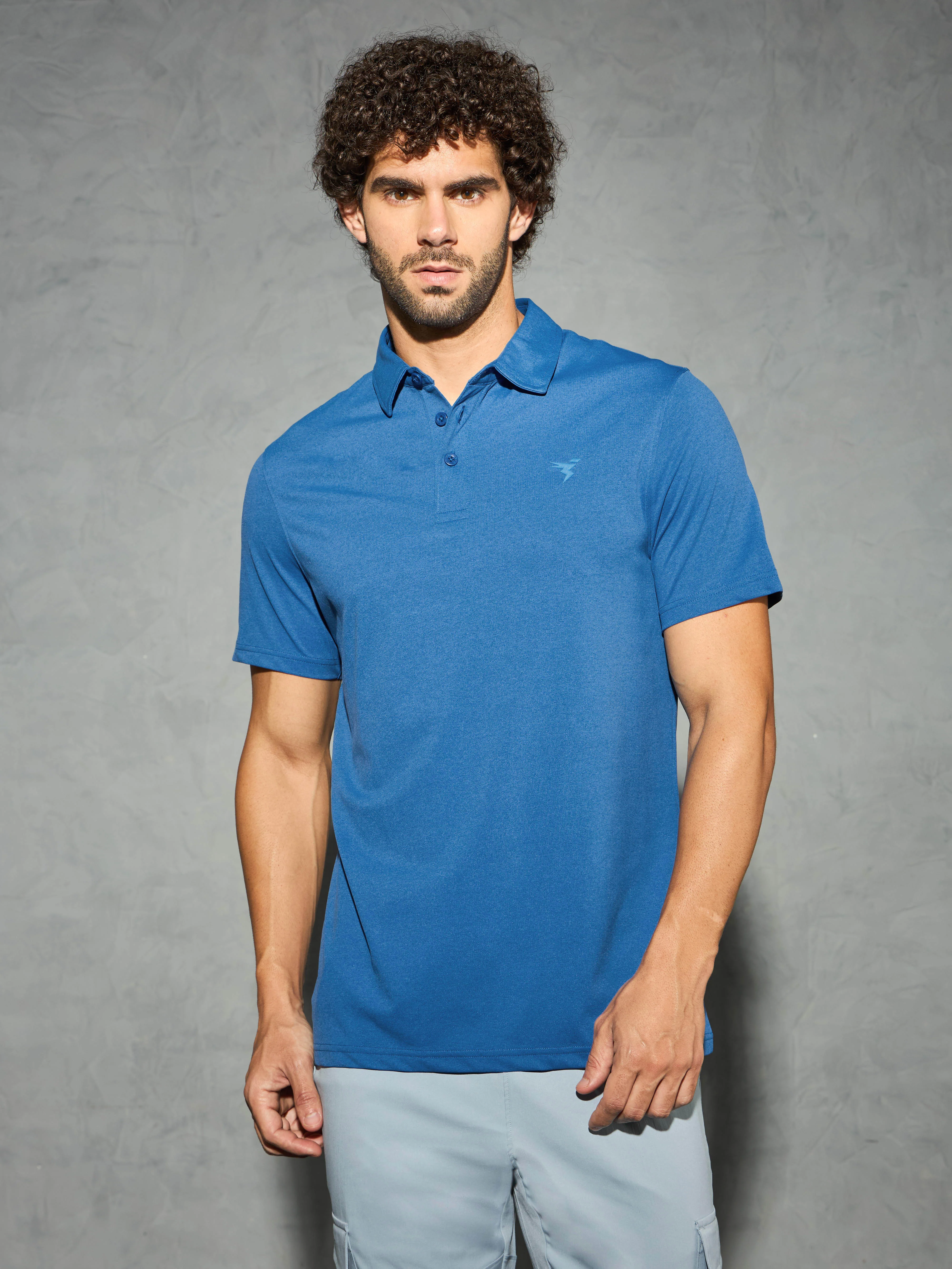 Men Solid Slim Fit Polo T-shirt with COTFLEX