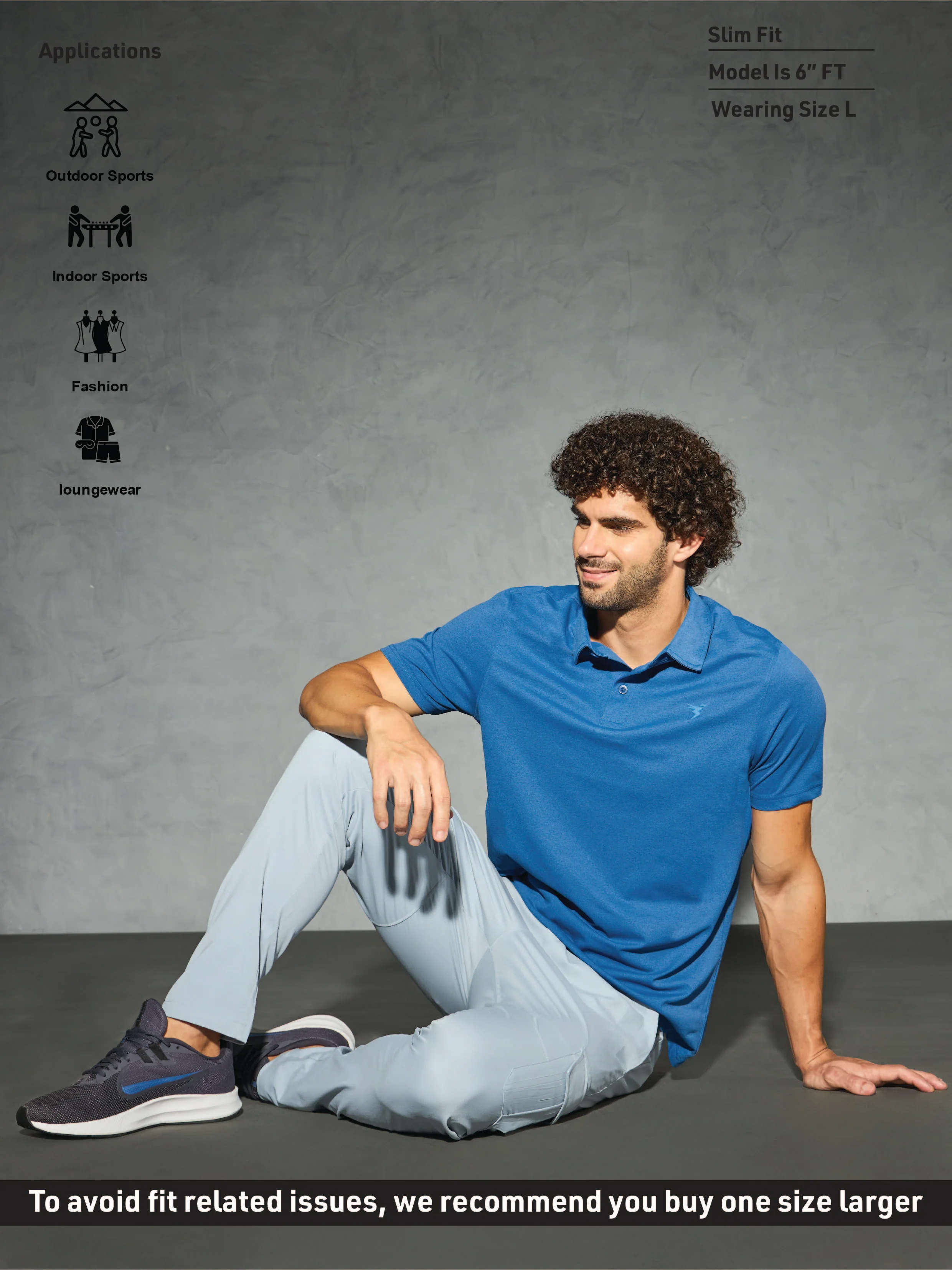 Men Solid Slim Fit Polo T-shirt with COTFLEX - Image 4