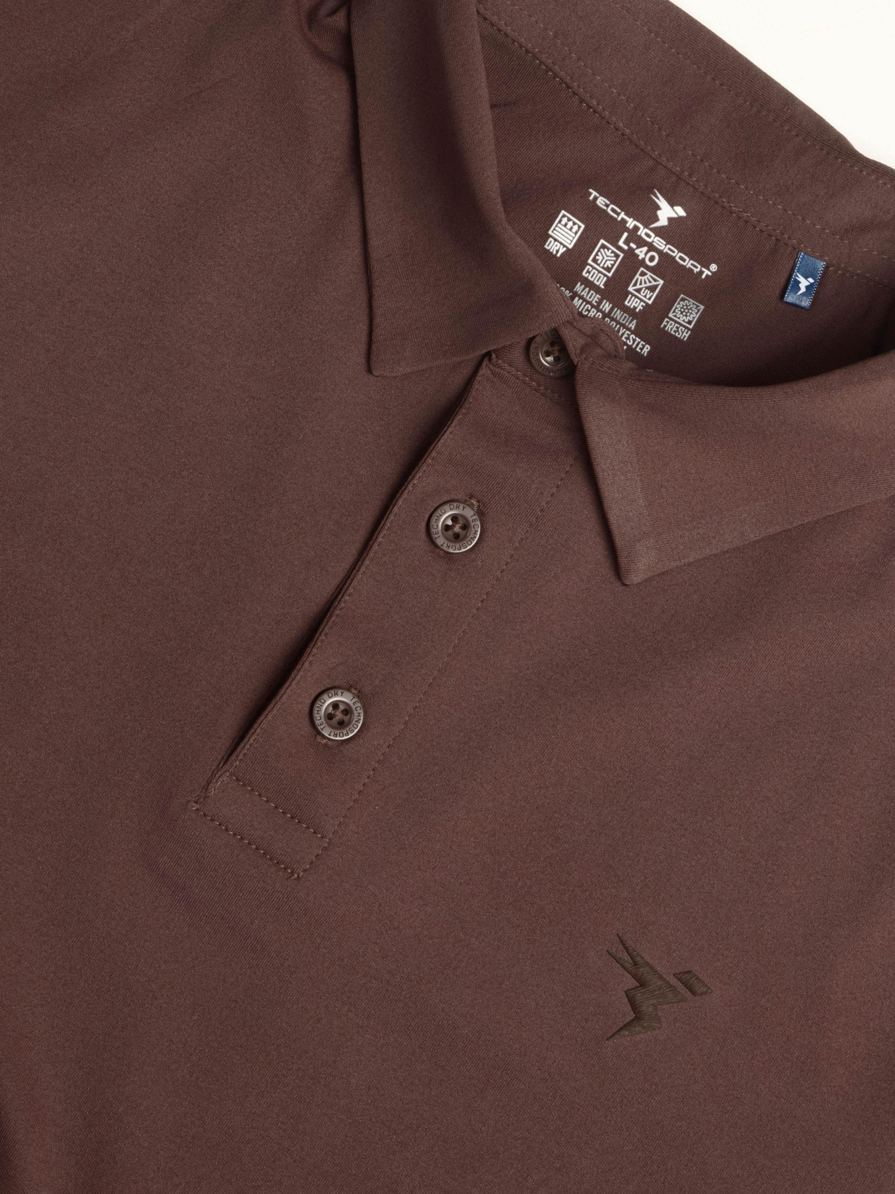 Men Solid Slim Fit Polo T-shirt with COTFLEX - Image 5