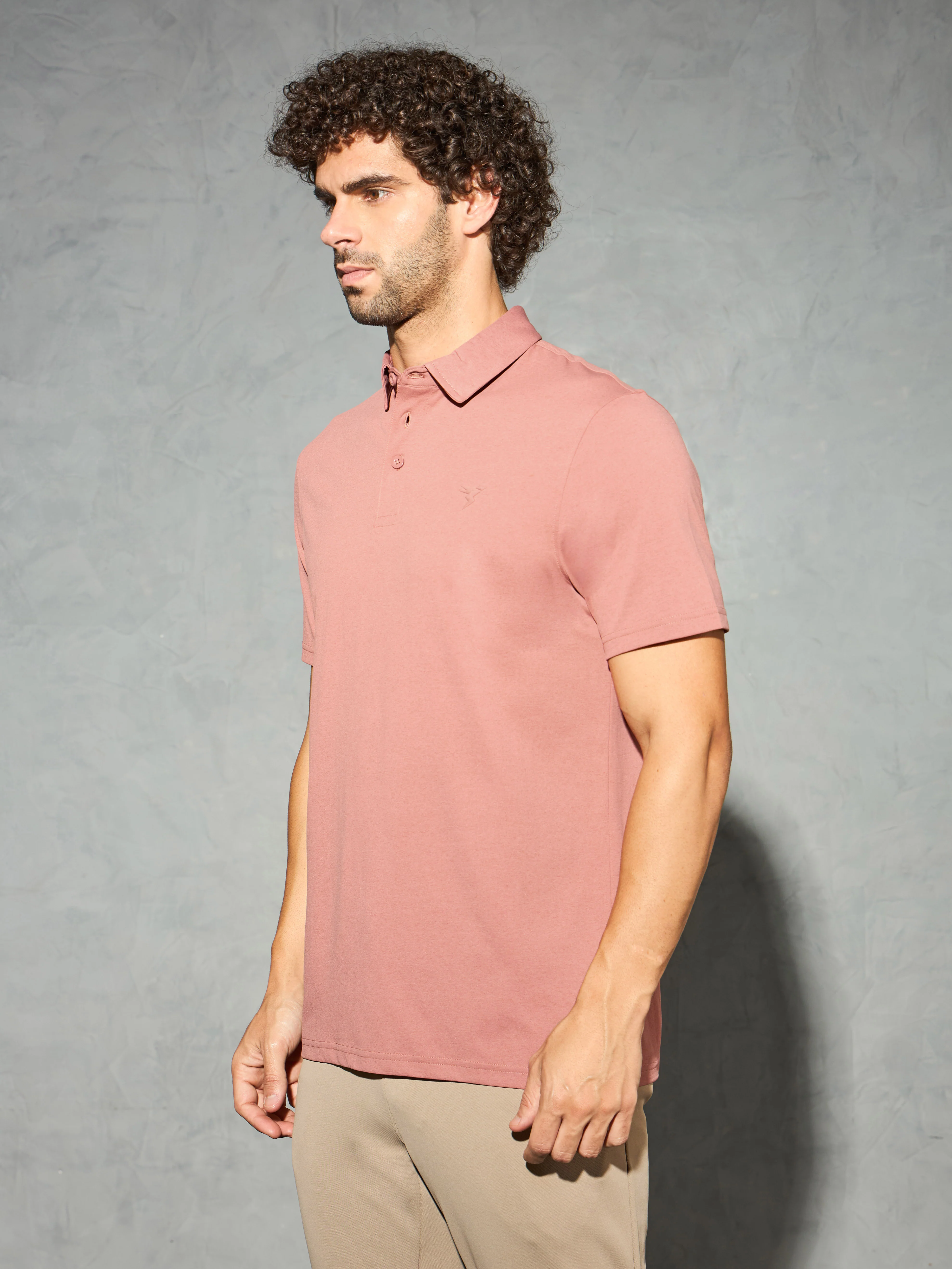 Men Solid Slim Fit Polo T-shirt with COTFLEX - Image 4
