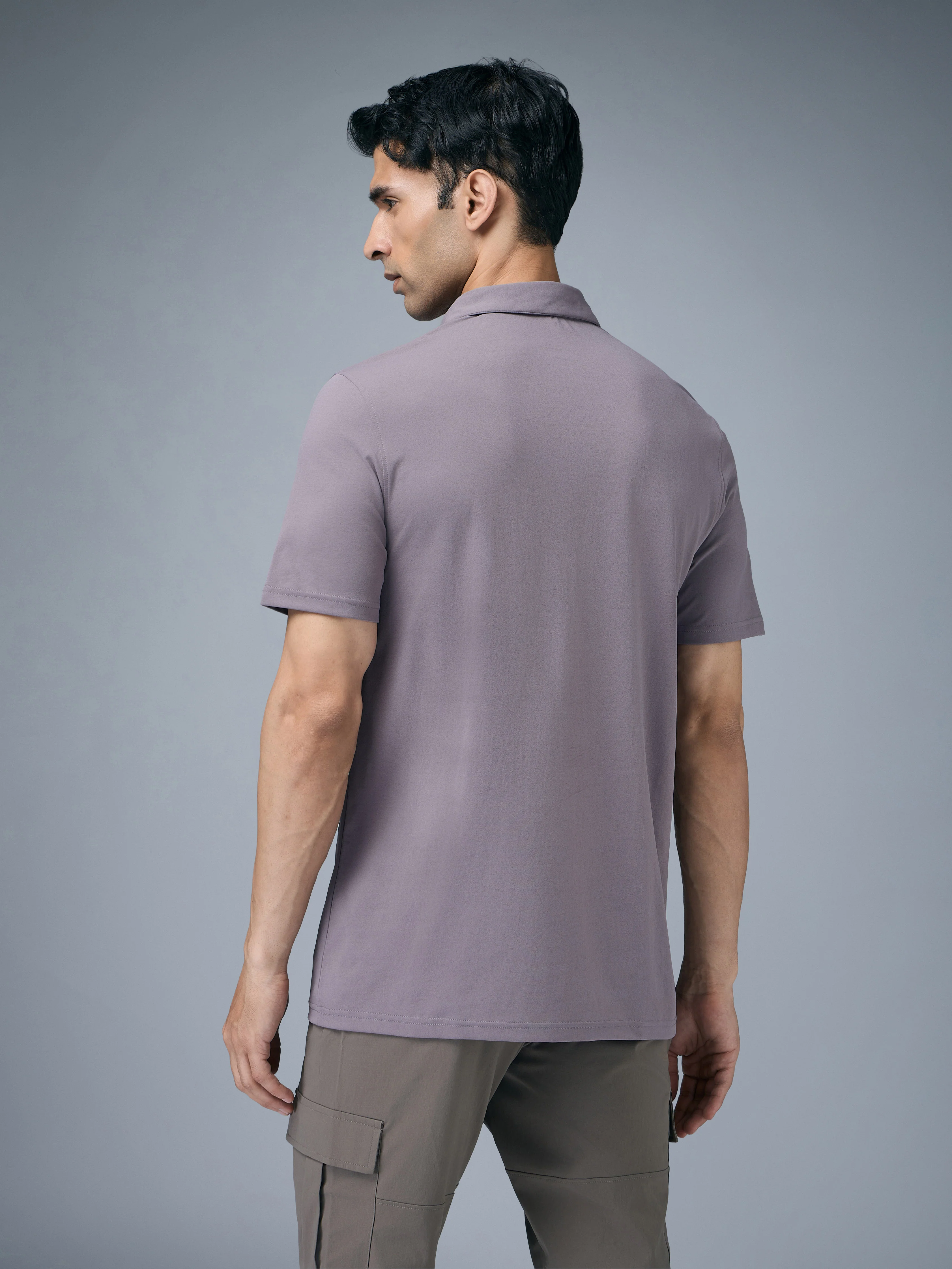 Men Solid Slim Fit Polo T-shirt with COTFLEX - Image 3