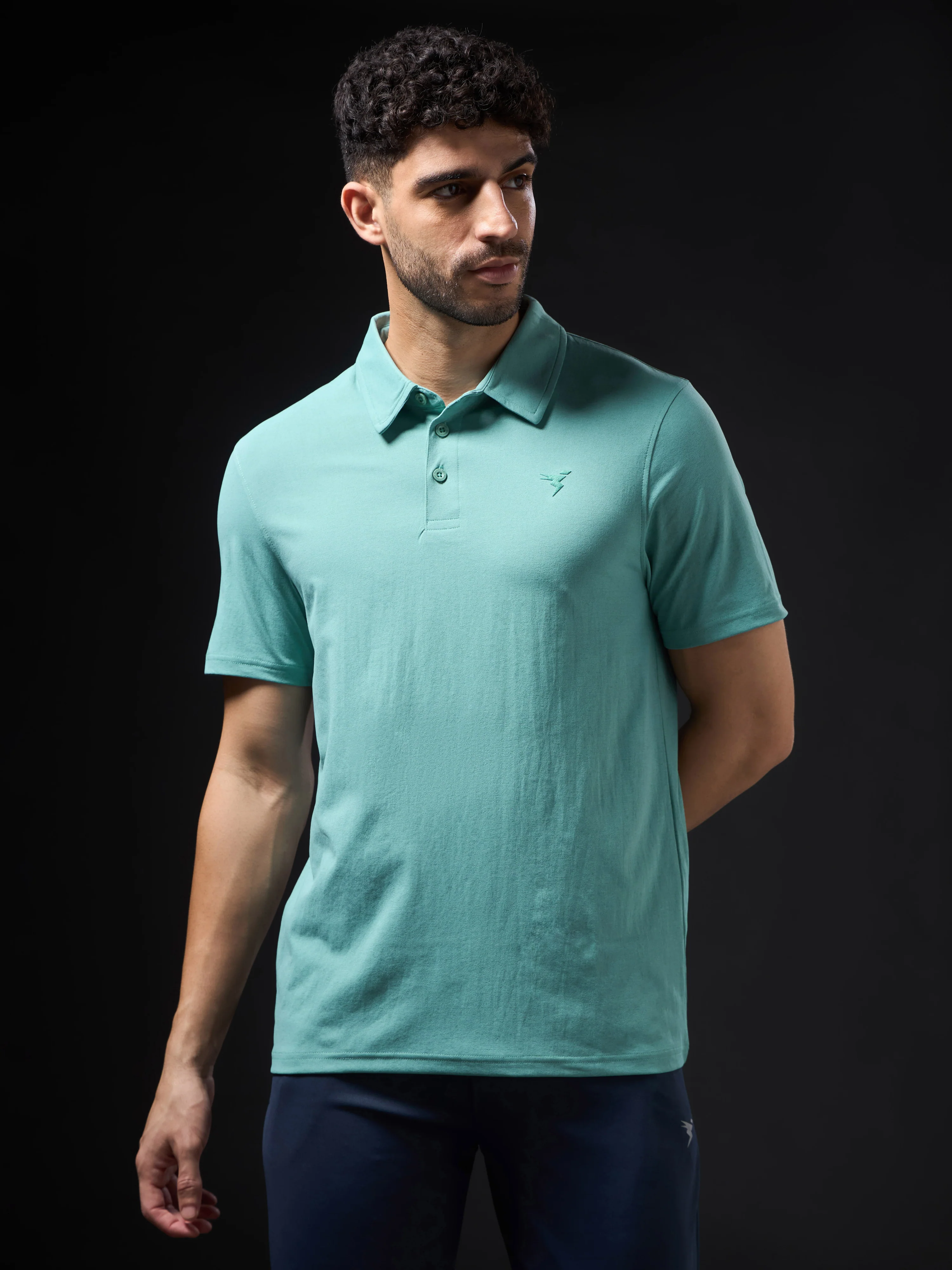 Men Solid Slim Fit Polo T-shirt with COTFLEX - Image 6