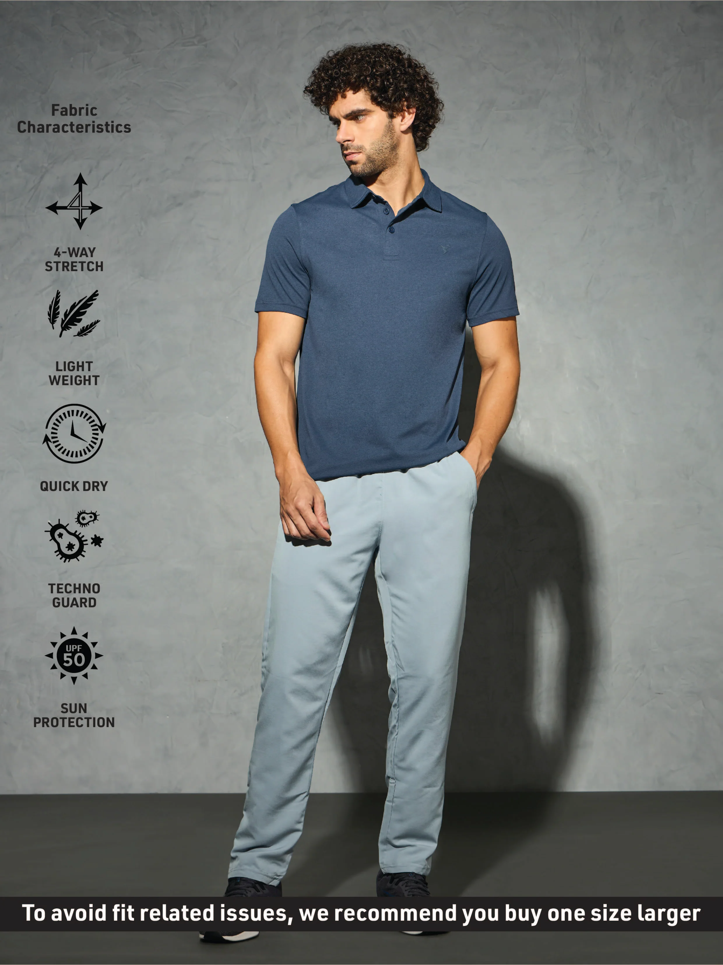 Men Solid Slim Fit Polo T-shirt with COTFLEX - Image 5