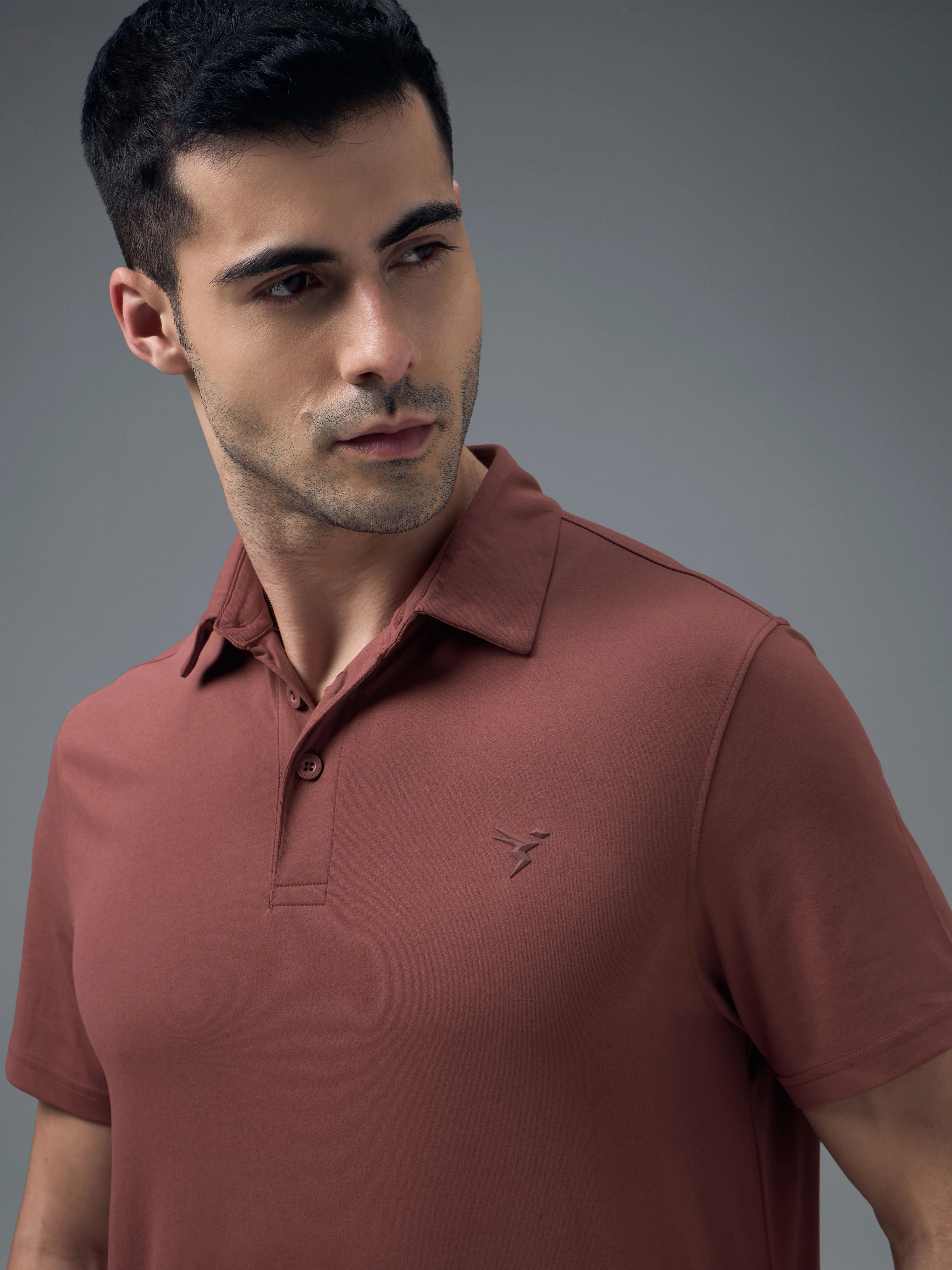 Men Solid Slim Fit Polo T-shirt with COTFLEX - Image 6