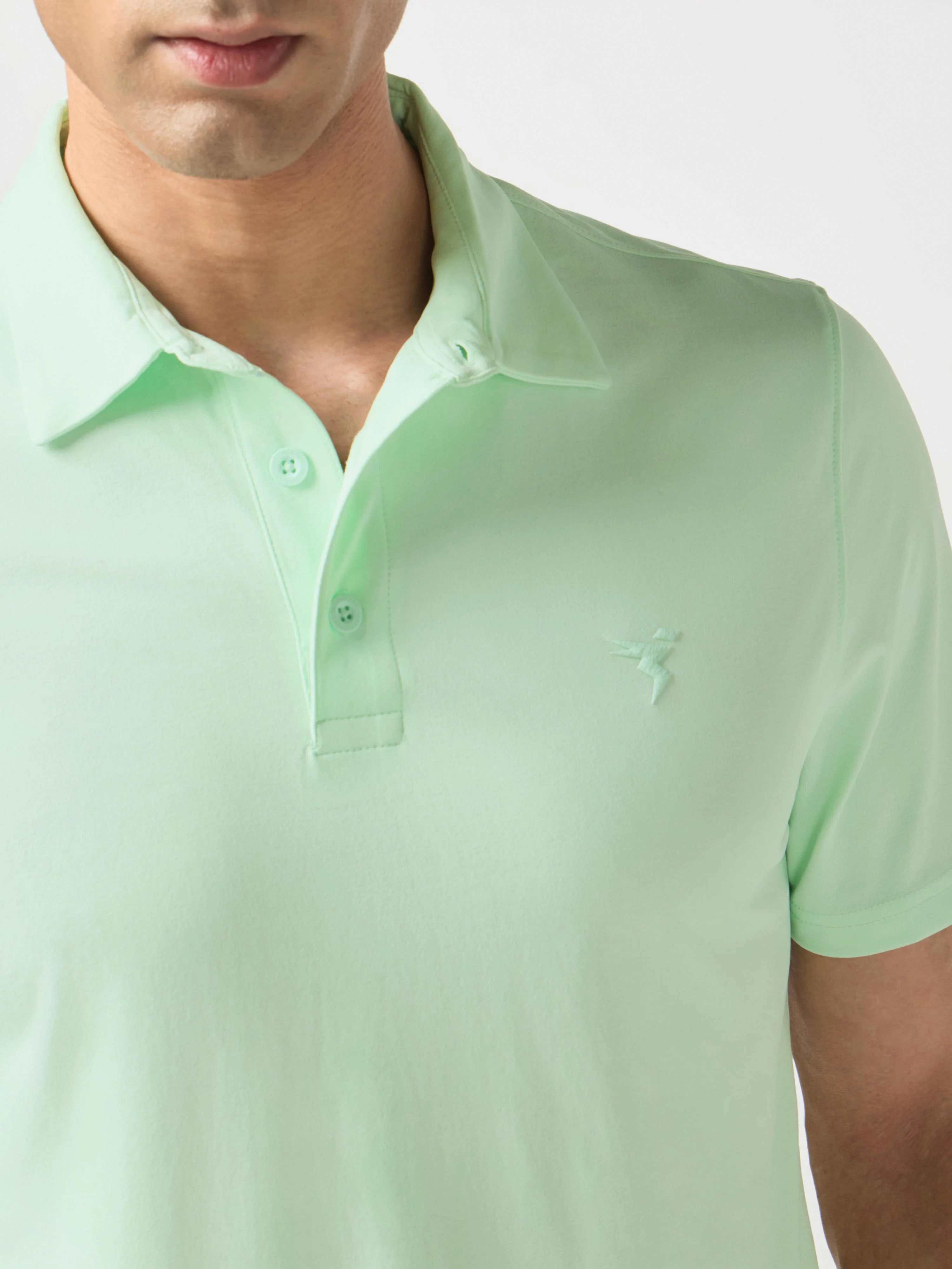 Men Solid Slim Fit Polo T-shirt with COTFLEX - Image 5