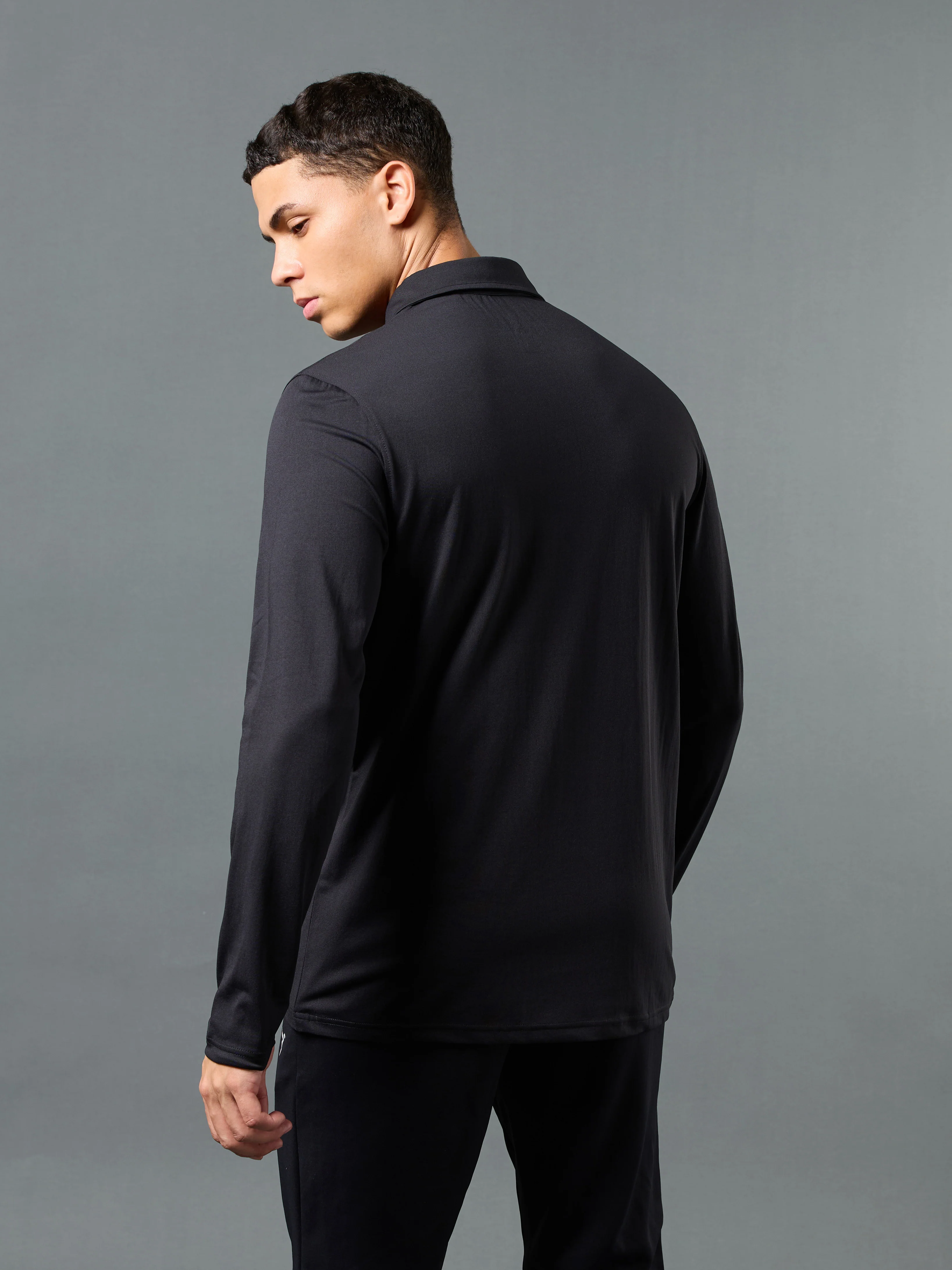 Men Solid Slim Fit Polo T-shirt with COTFLEX - Image 3