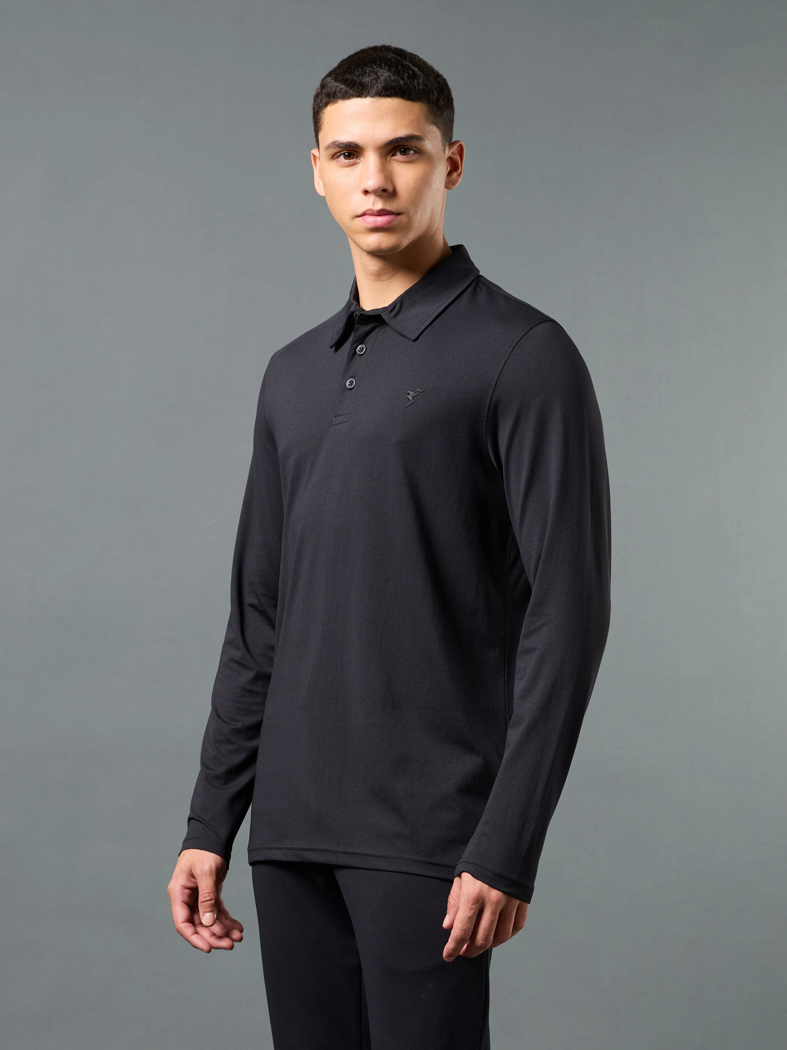 Men Solid Slim Fit Polo T-shirt with COTFLEX - Image 4