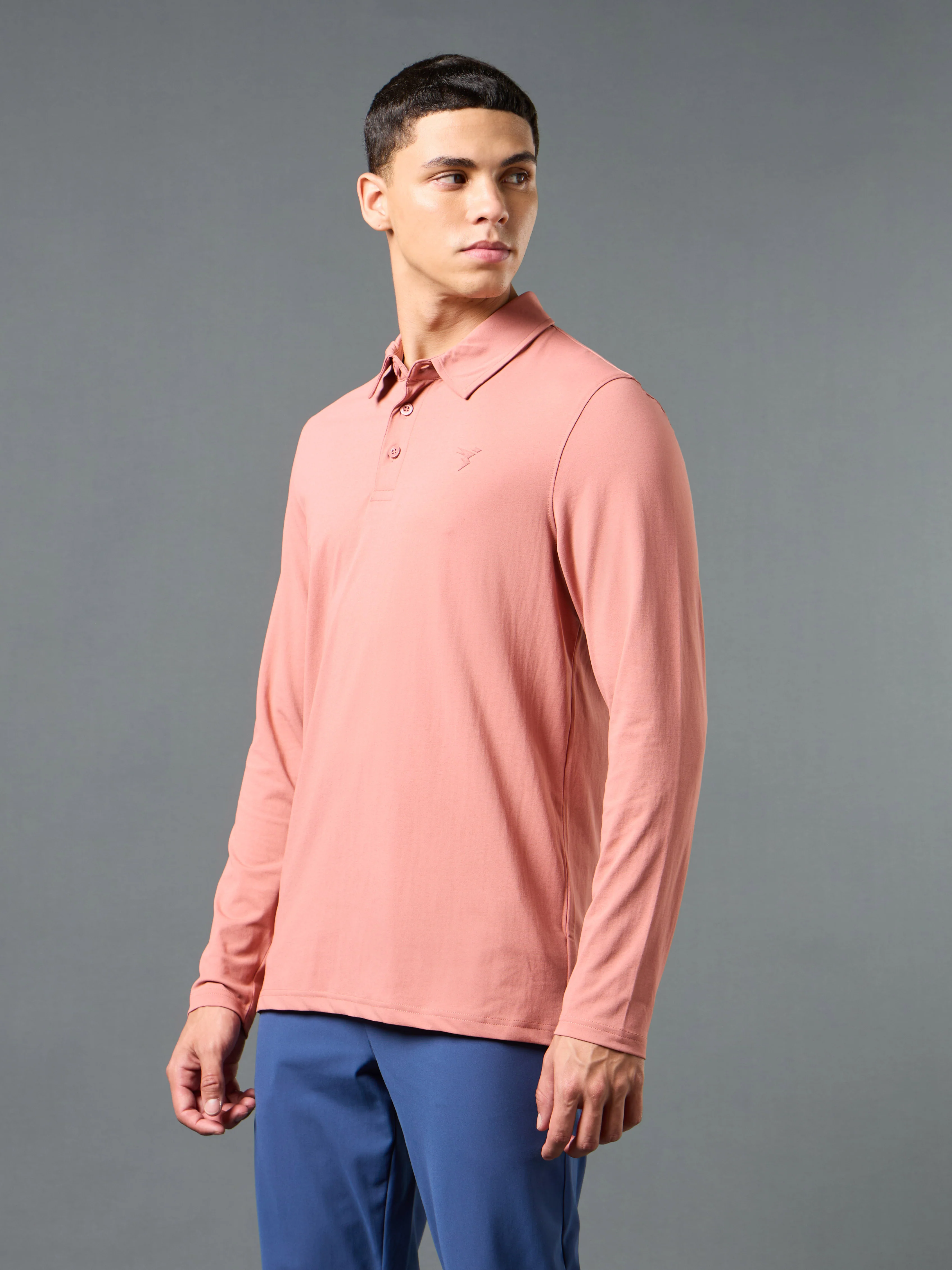 Men Solid Slim Fit Polo T-shirt with COTFLEX - Image 4