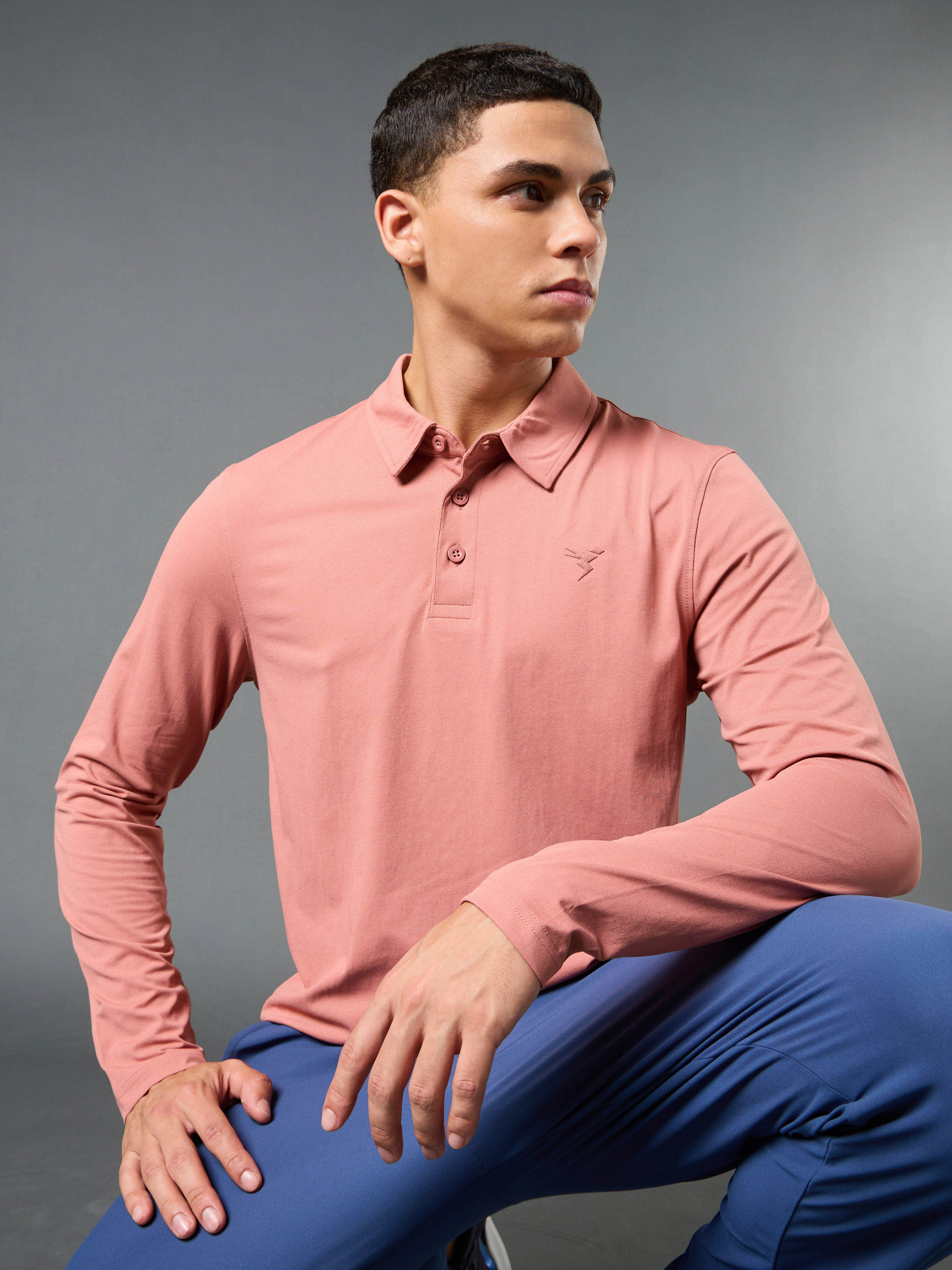 Men Solid Slim Fit Polo T-shirt with COTFLEX - Image 5