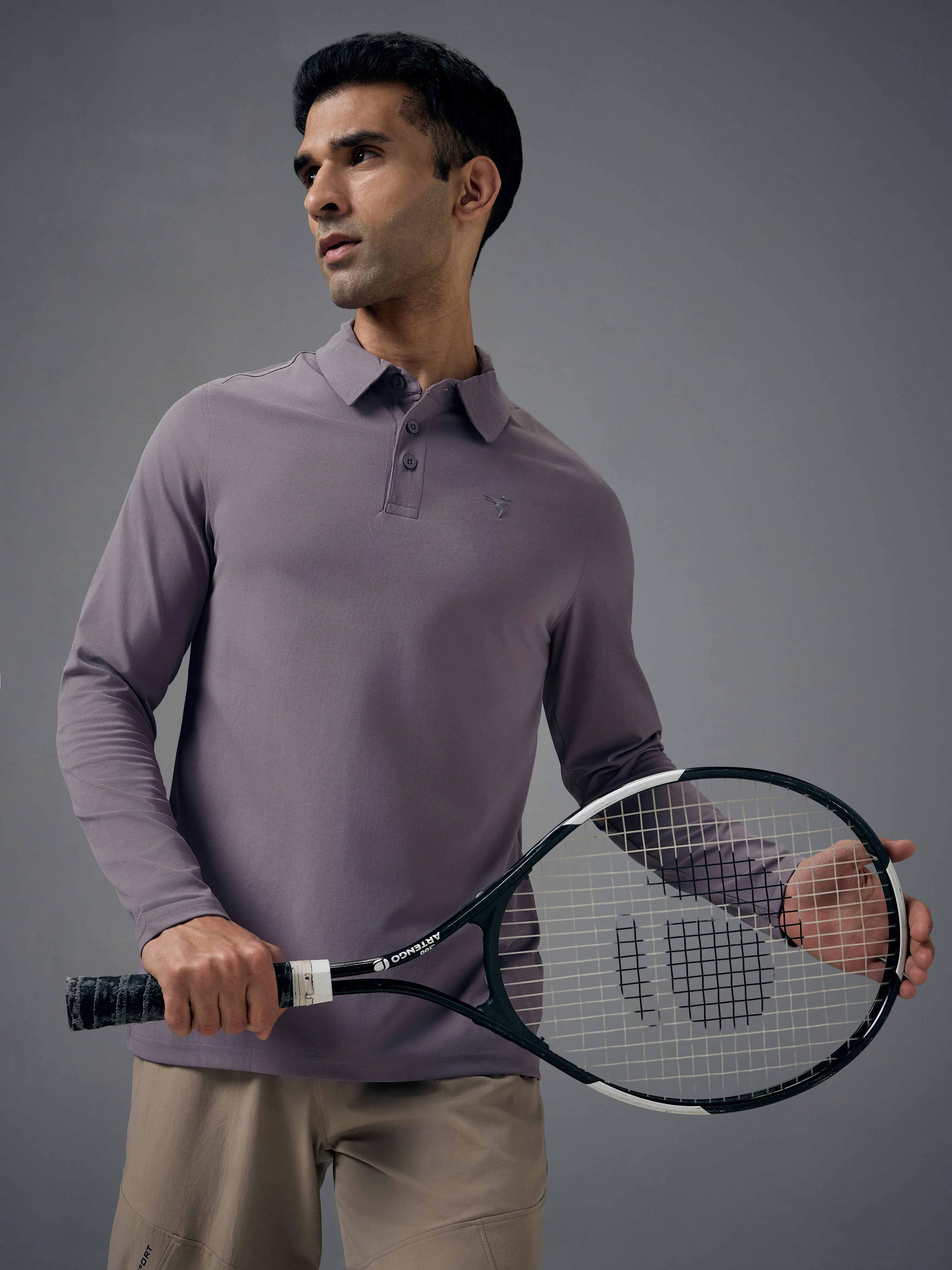 Men Solid Slim Fit Polo T-shirt with COTFLEX