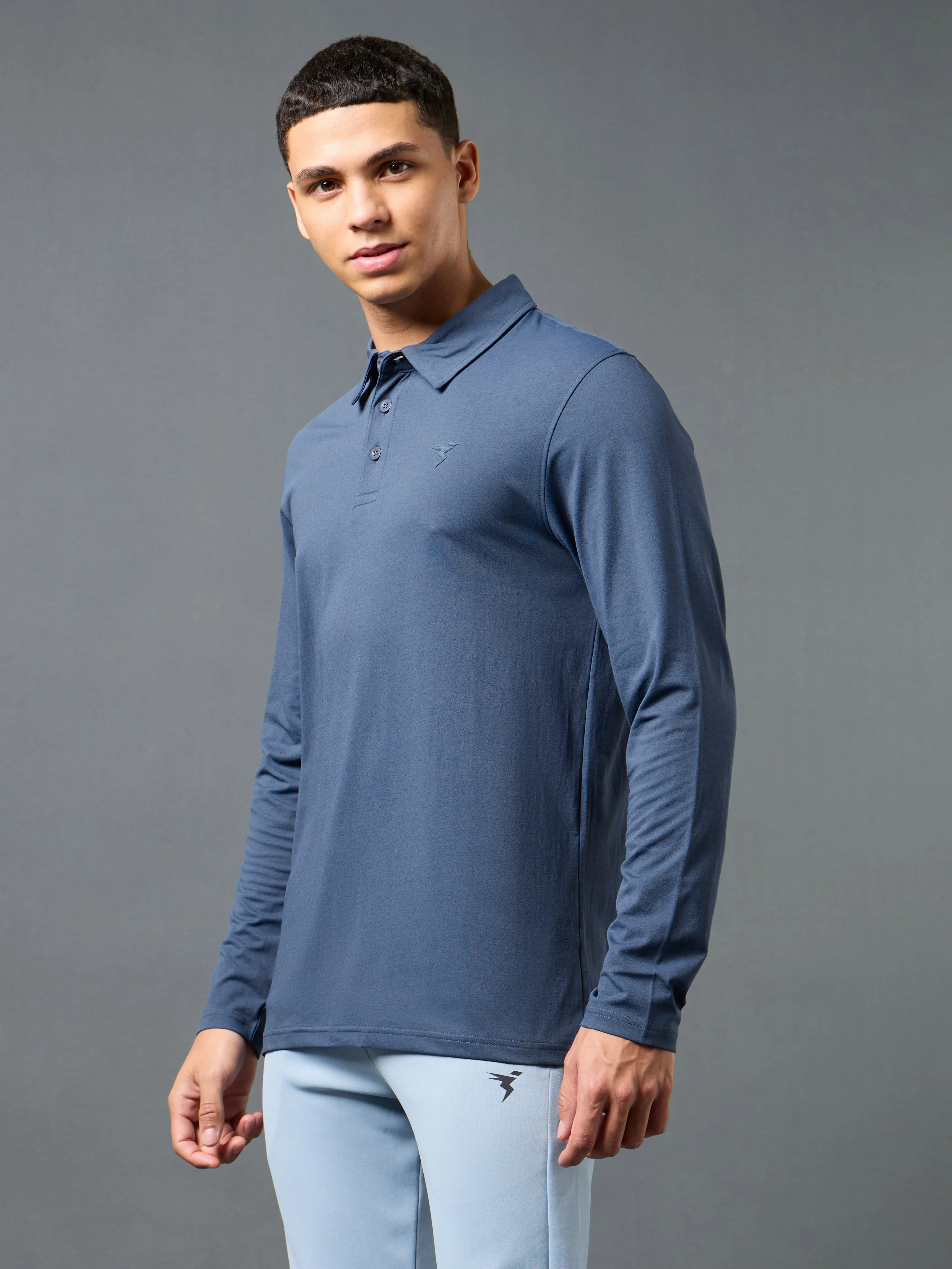 Men Solid Slim Fit Polo T-shirt with COTFLEX - Image 4
