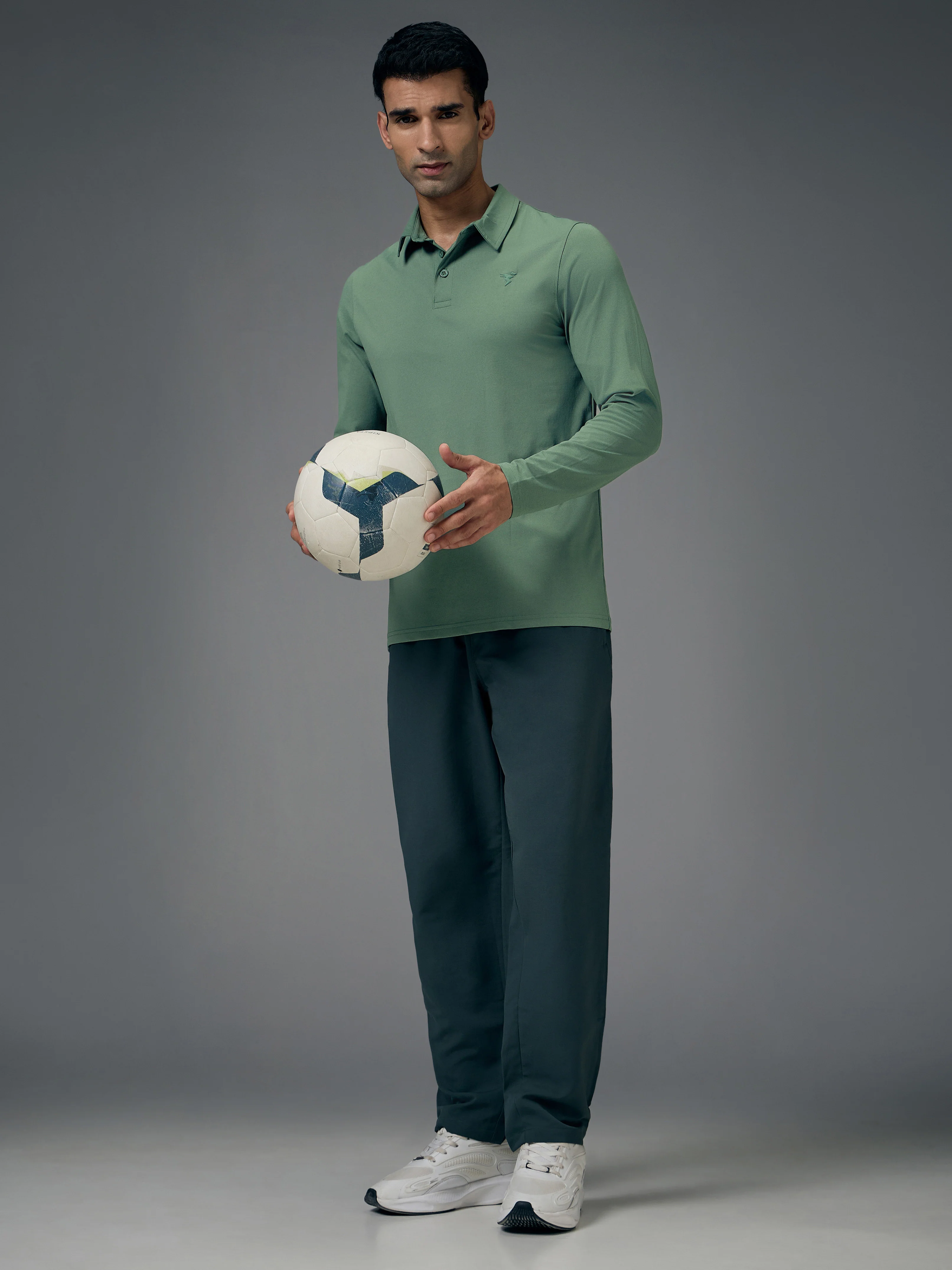 Men Solid Slim Fit Polo T-shirt with COTFLEX - Image 5