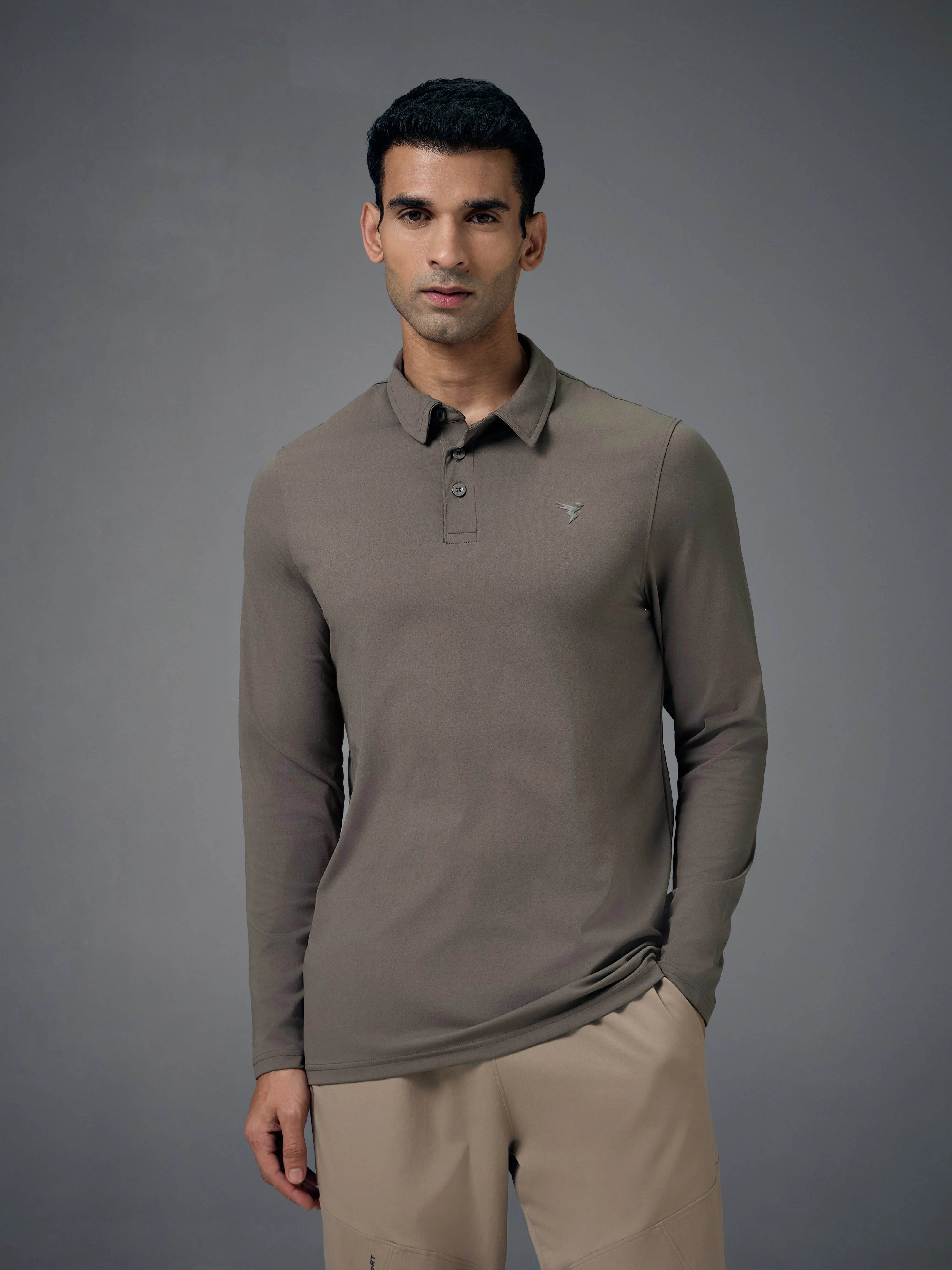 Men Solid Slim Fit Polo T-shirt with COTFLEX - Image 3
