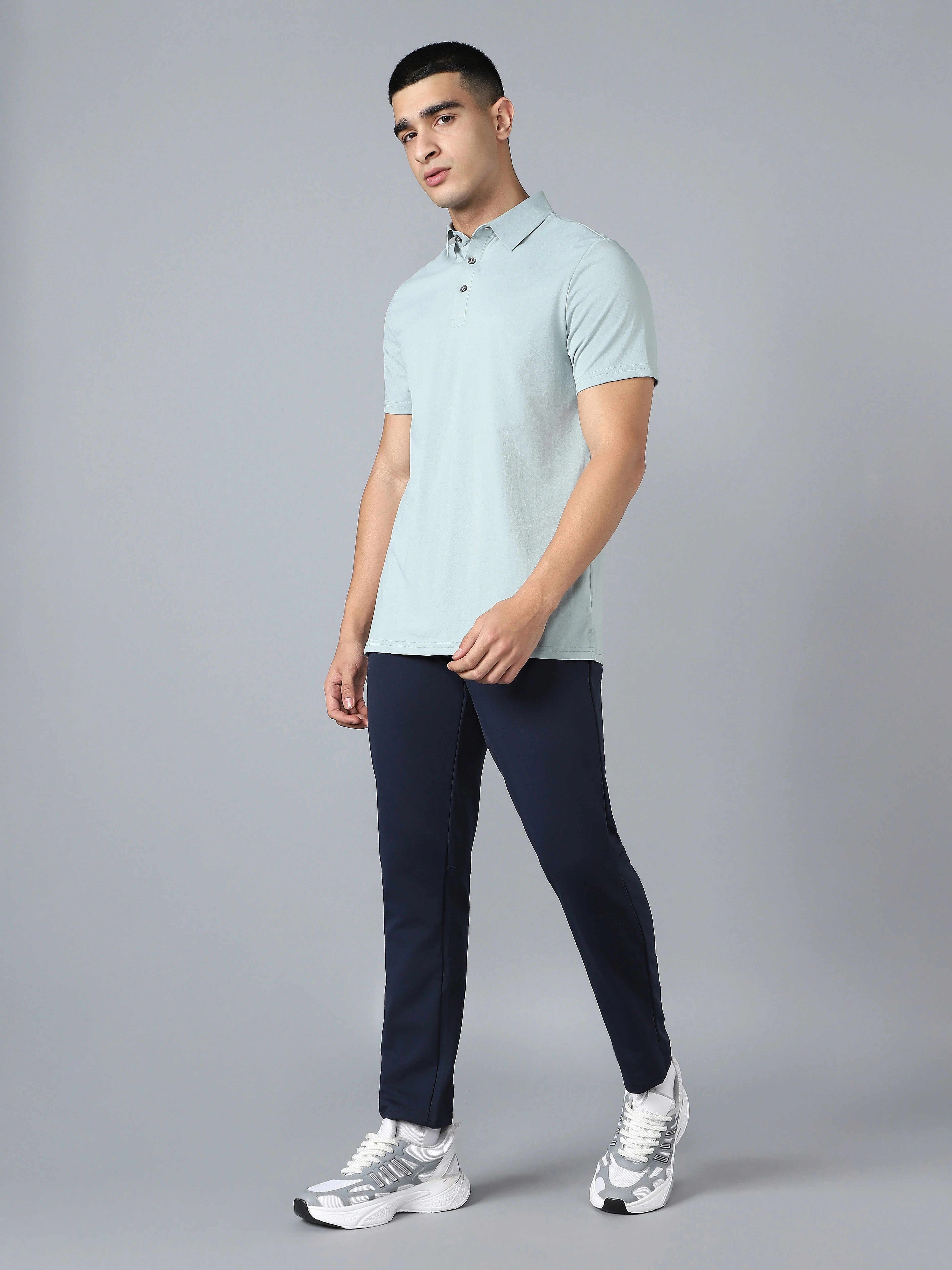 Men Solid Slim Fit Polo T-shirt with COTFLEX - Image 6