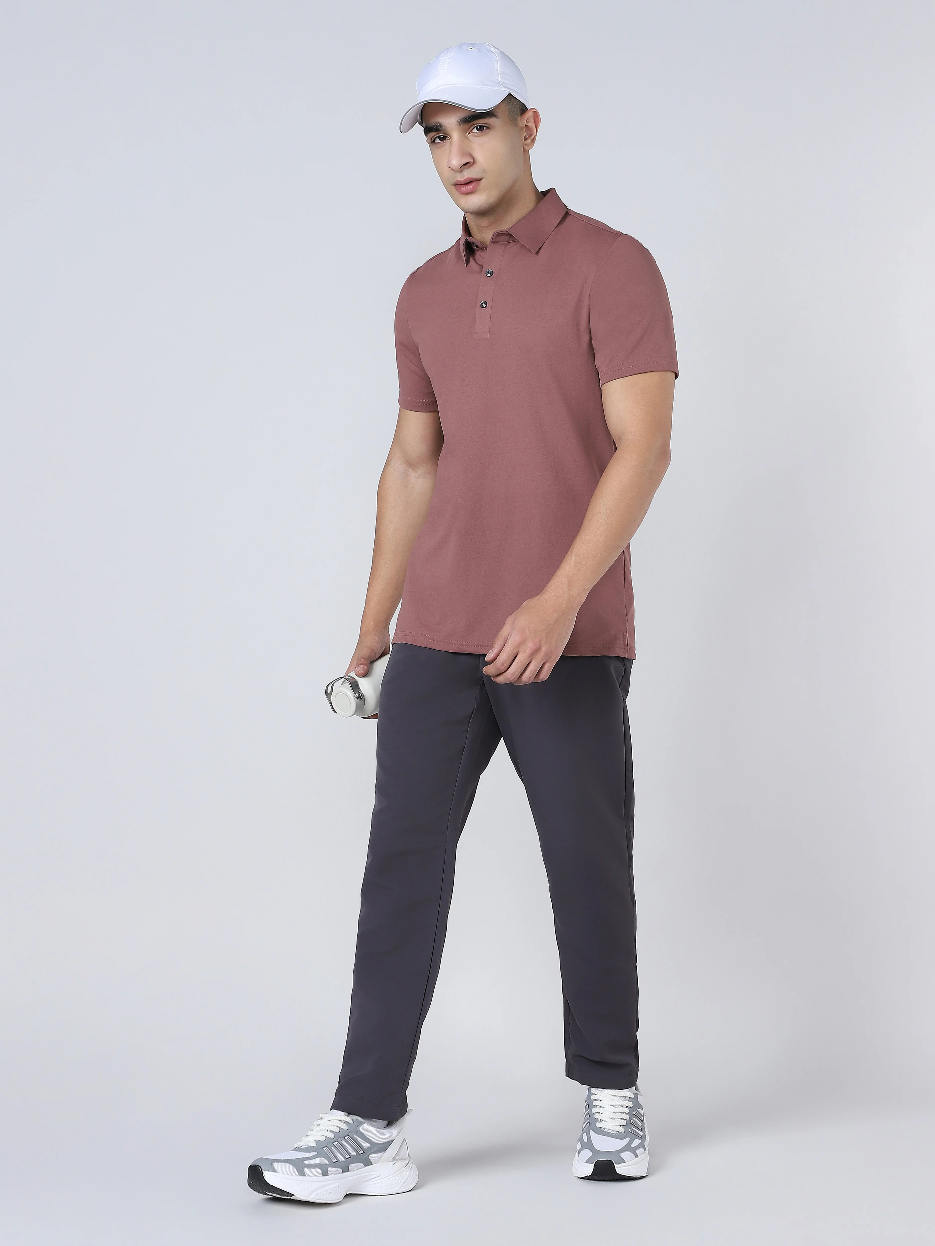 Men Solid Slim Fit Polo T-shirt with COTFLEX - Image 5