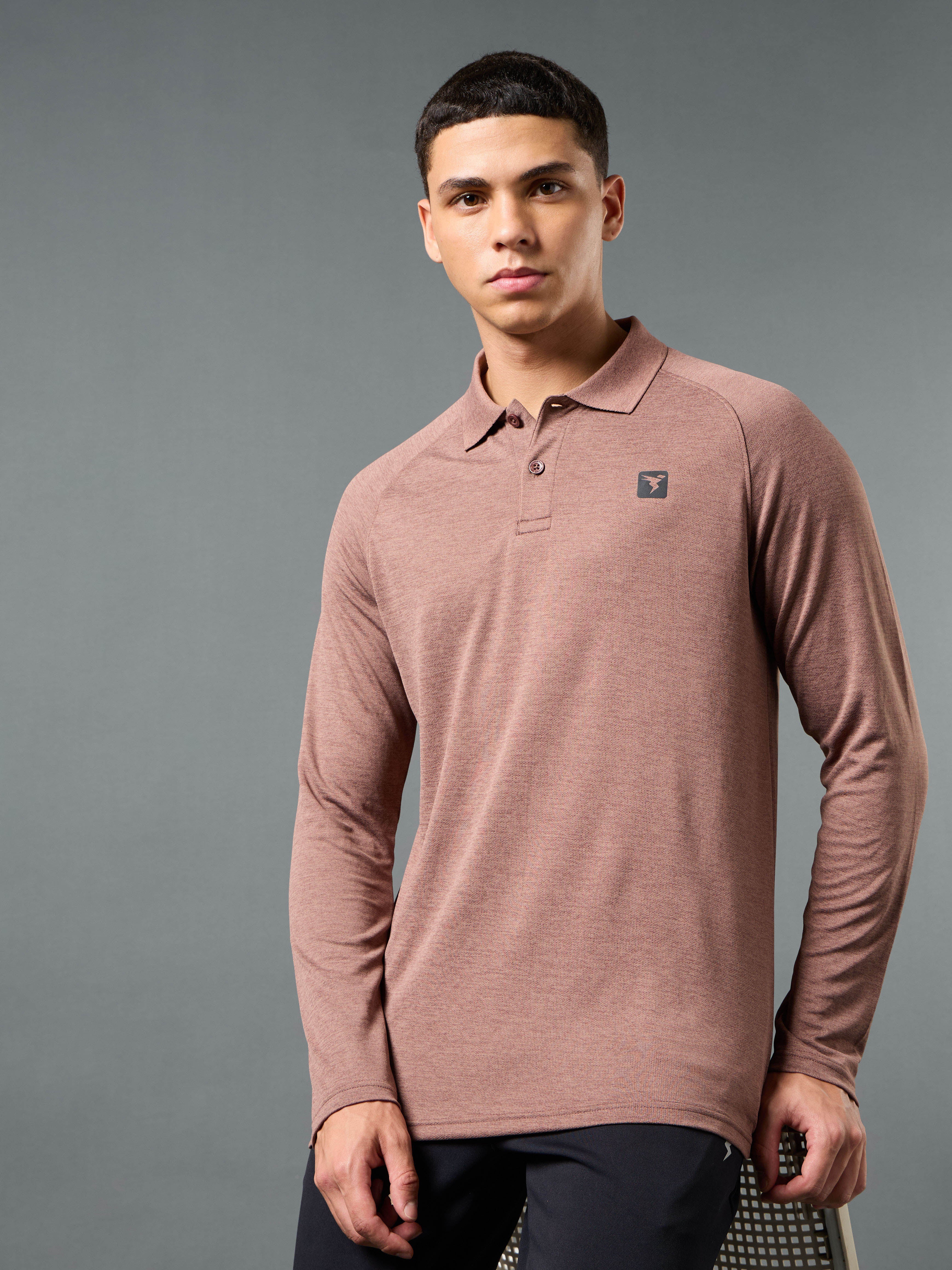 Men Solid Slim Fit Polo T-shirt with DOUBLE COOL