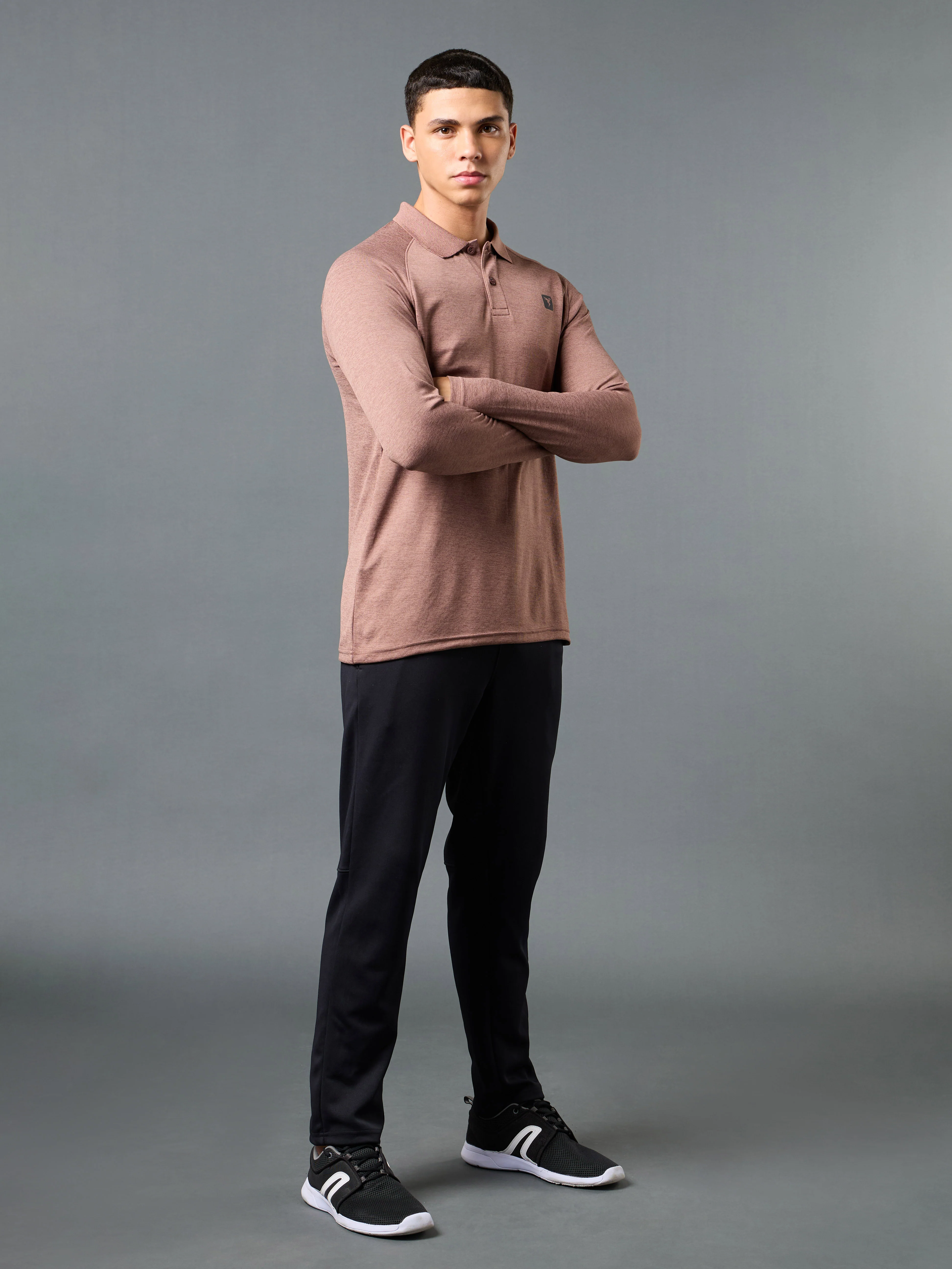 Men Solid Slim Fit Polo T-shirt with DOUBLE COOL - Image 5