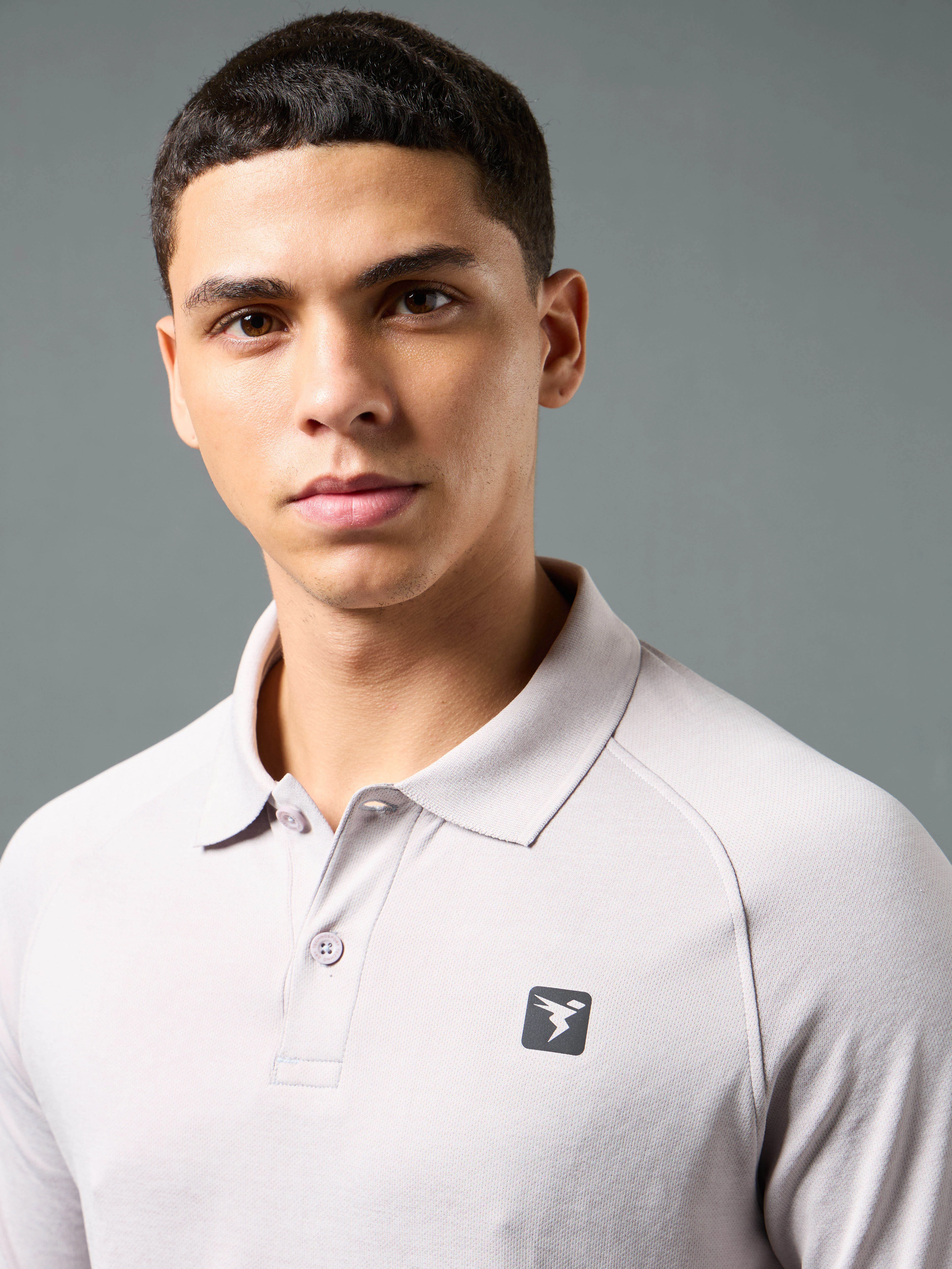 Men Solid Slim Fit Polo T-shirt with DOUBLE COOL - Image 6