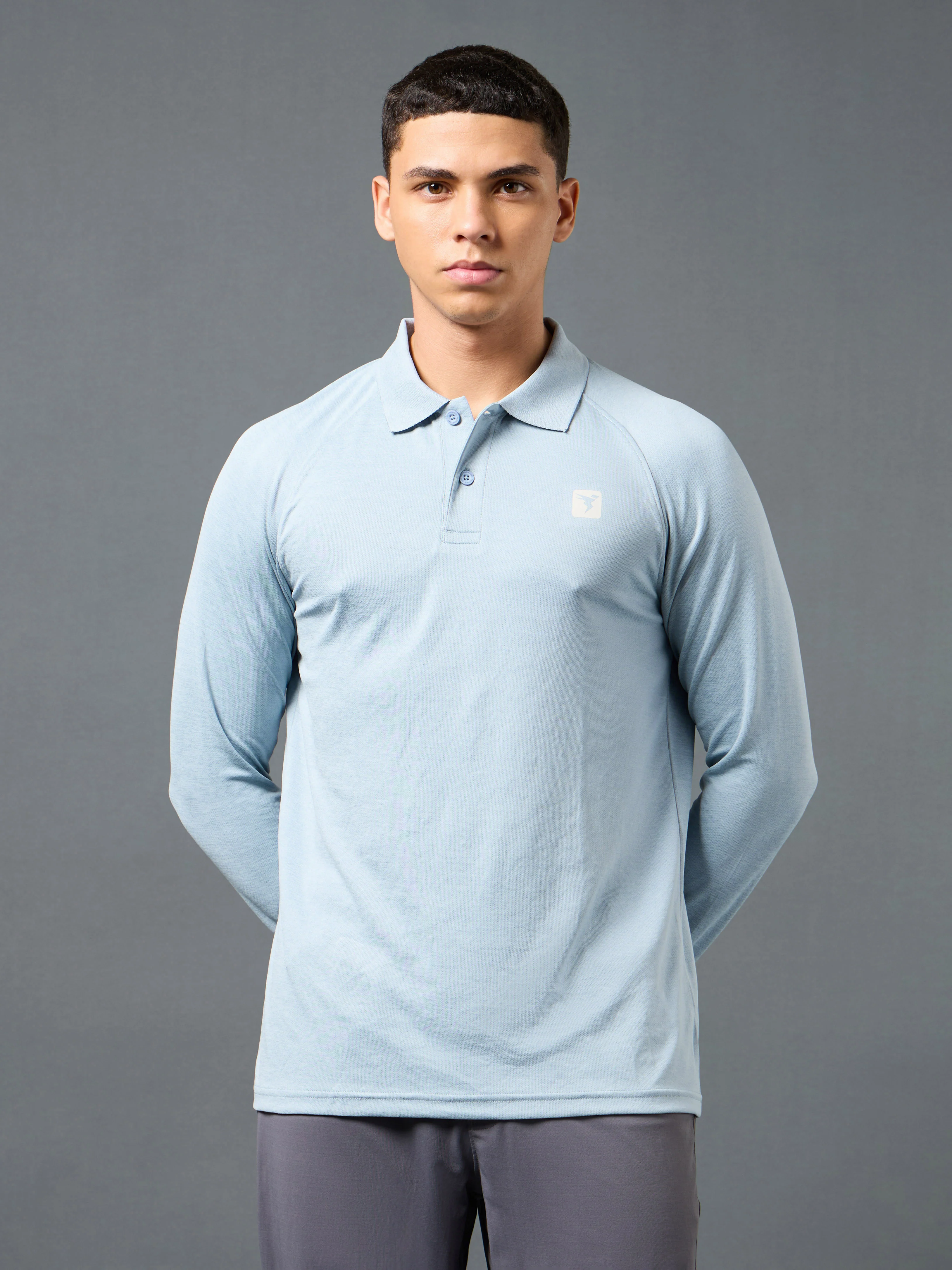 Men Solid Slim Fit Polo T-shirt with DOUBLE COOL