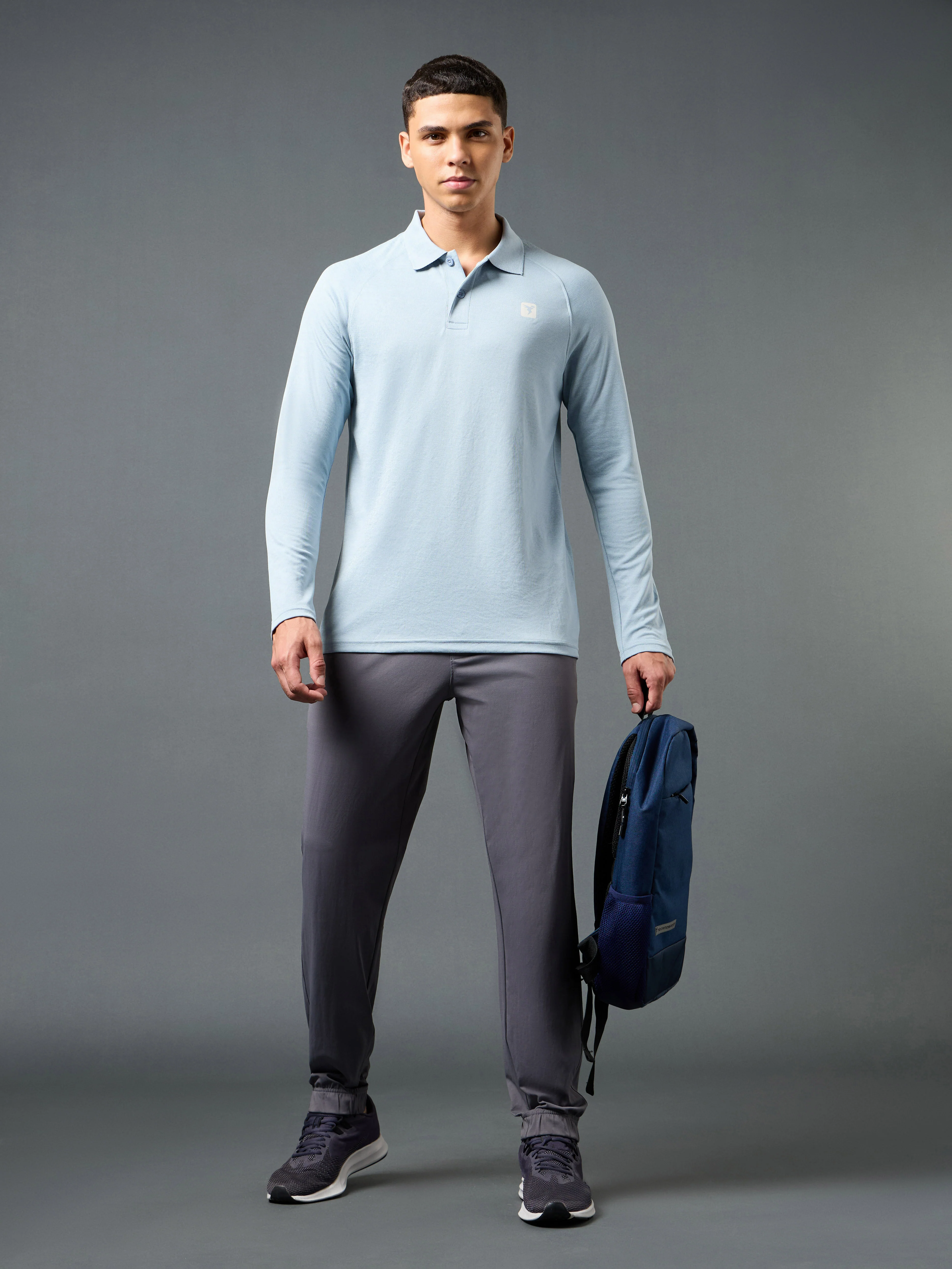 Men Solid Slim Fit Polo T-shirt with DOUBLE COOL - Image 5