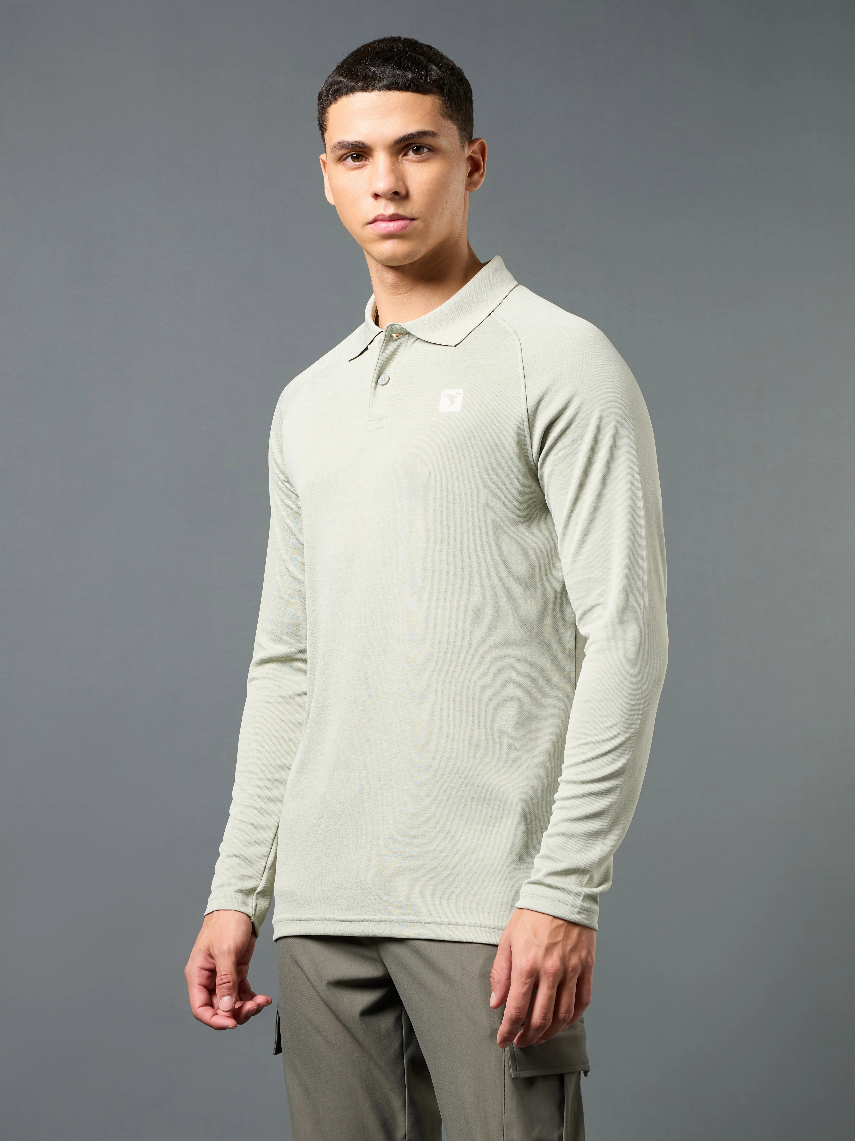 Men Solid Slim Fit Polo T-shirt with DOUBLE COOL - Image 4