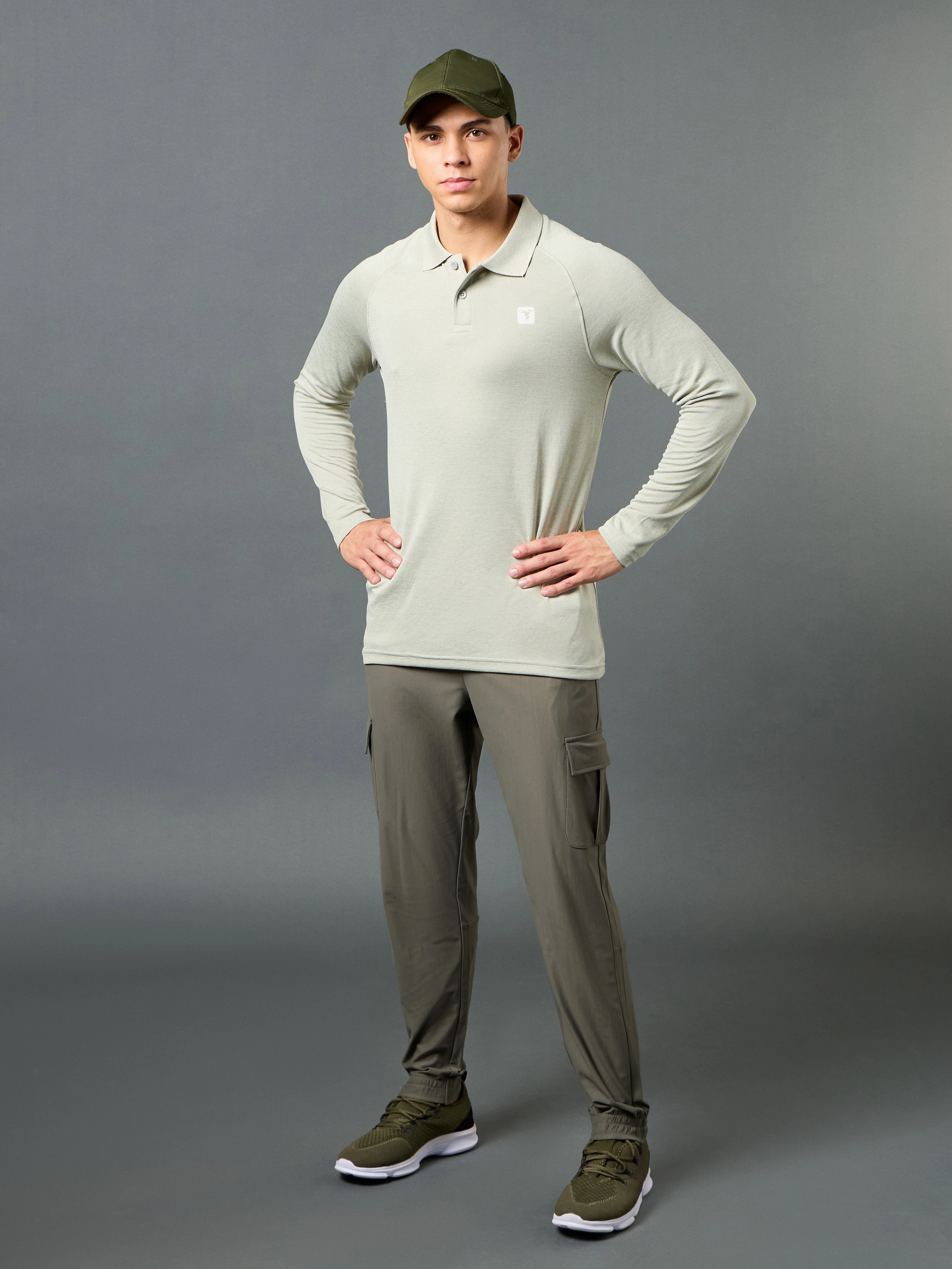 Men Solid Slim Fit Polo T-shirt with DOUBLE COOL - Image 5
