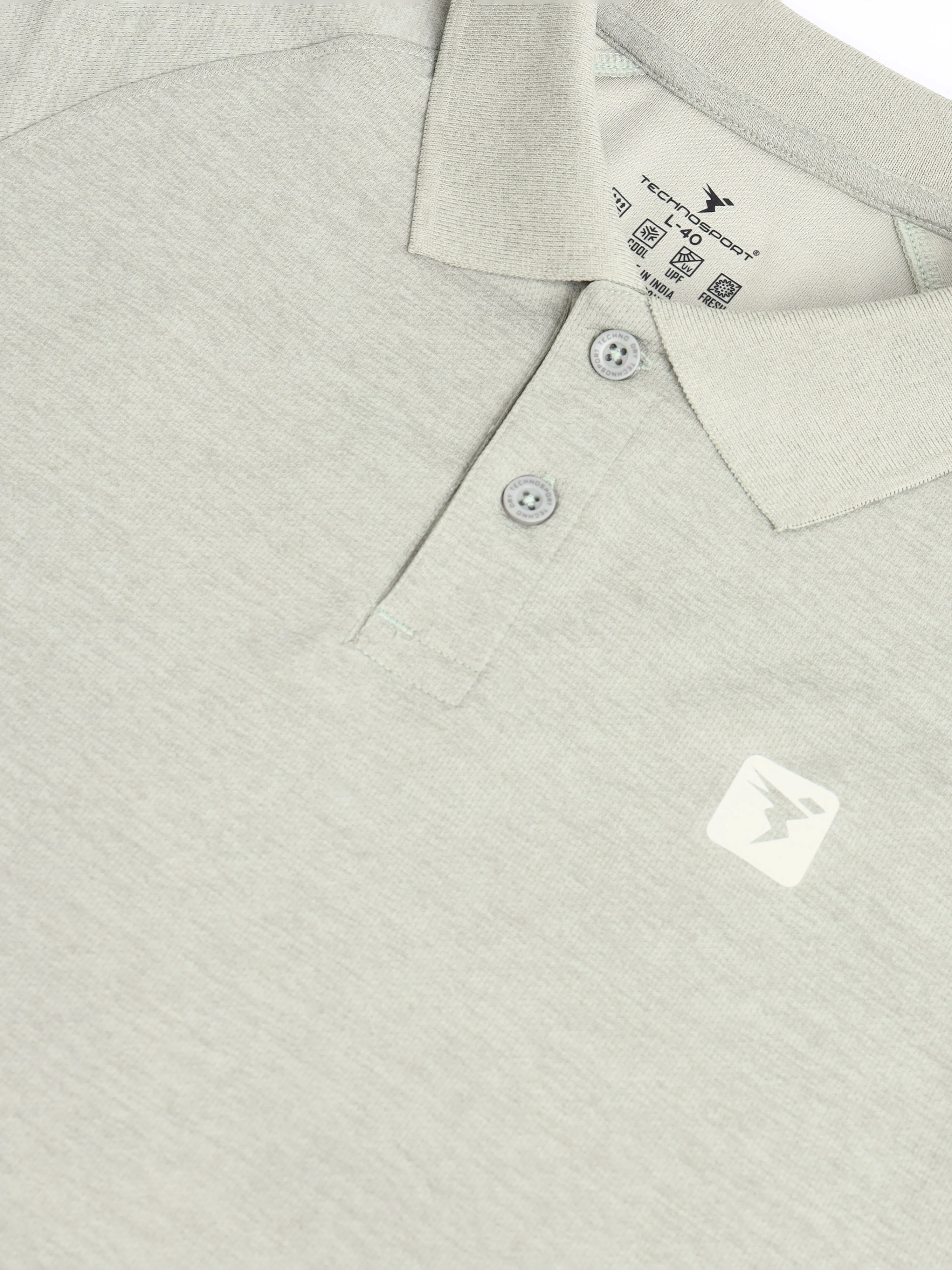 Men Solid Slim Fit Polo T-shirt with DOUBLE COOL - Image 7