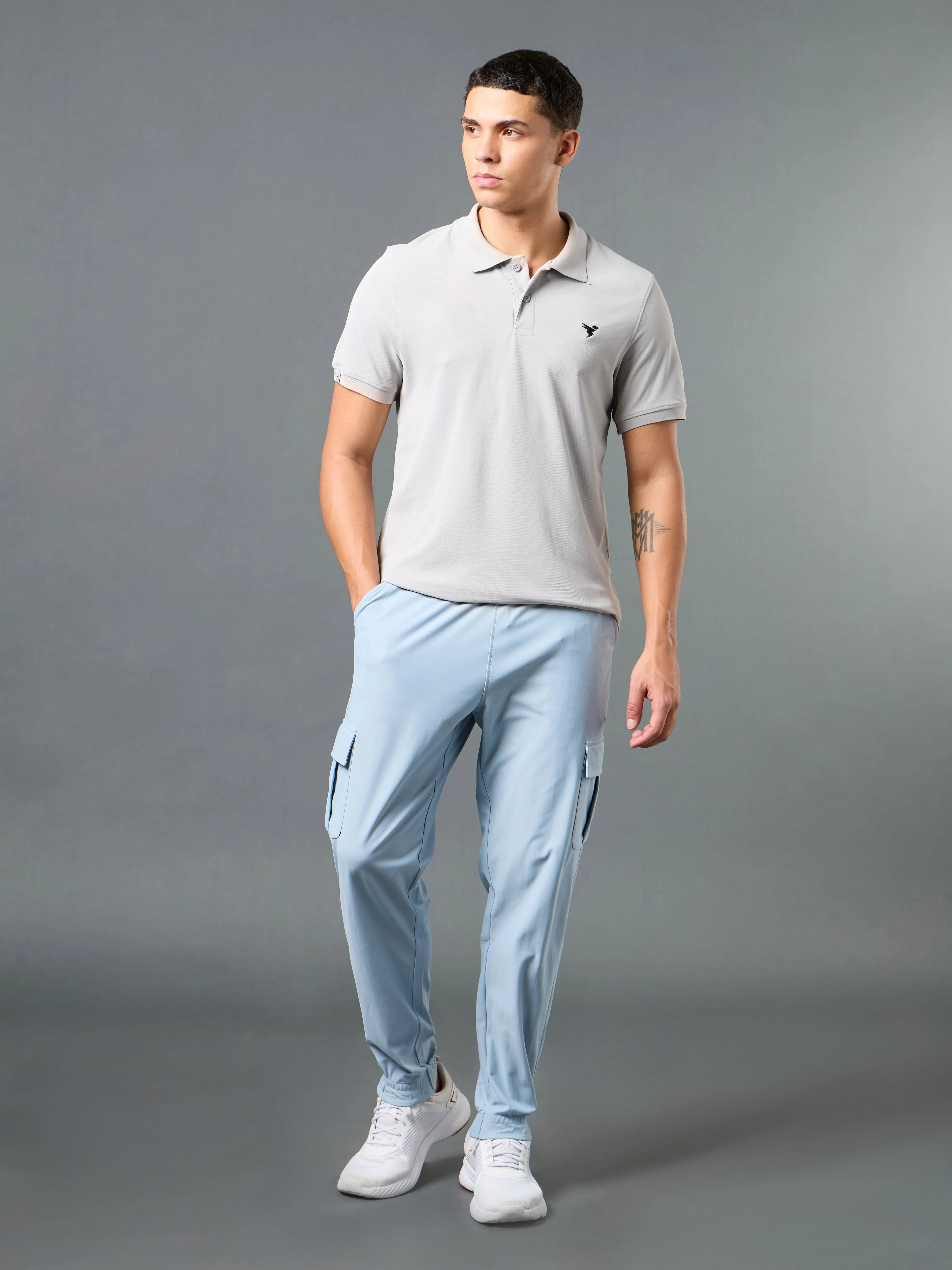 Men Solid Slim Fit Polo T-shirt with MATPIQ - Image 5