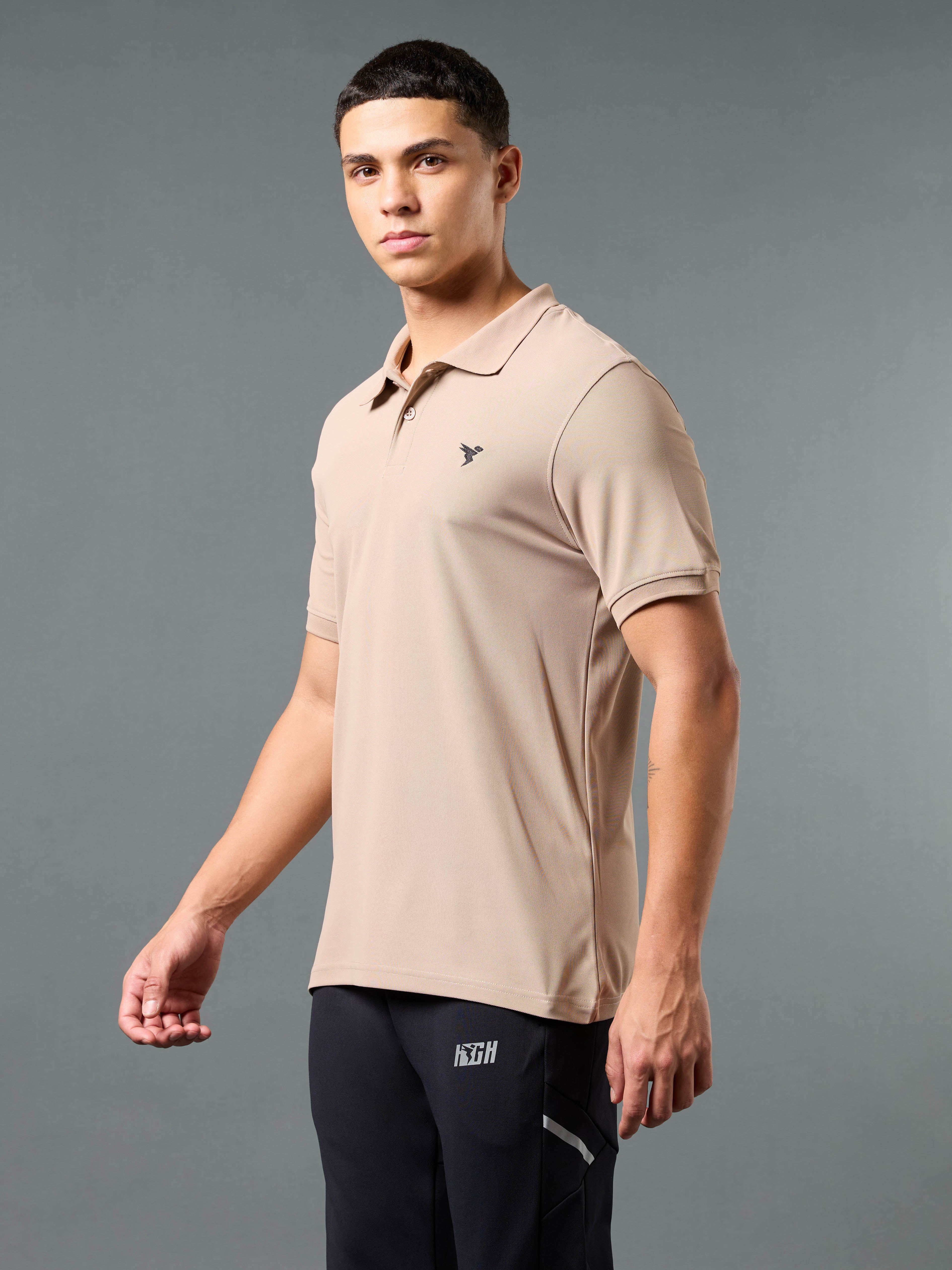 Men Solid Slim Fit Polo T-shirt with MATPIQ - Image 4