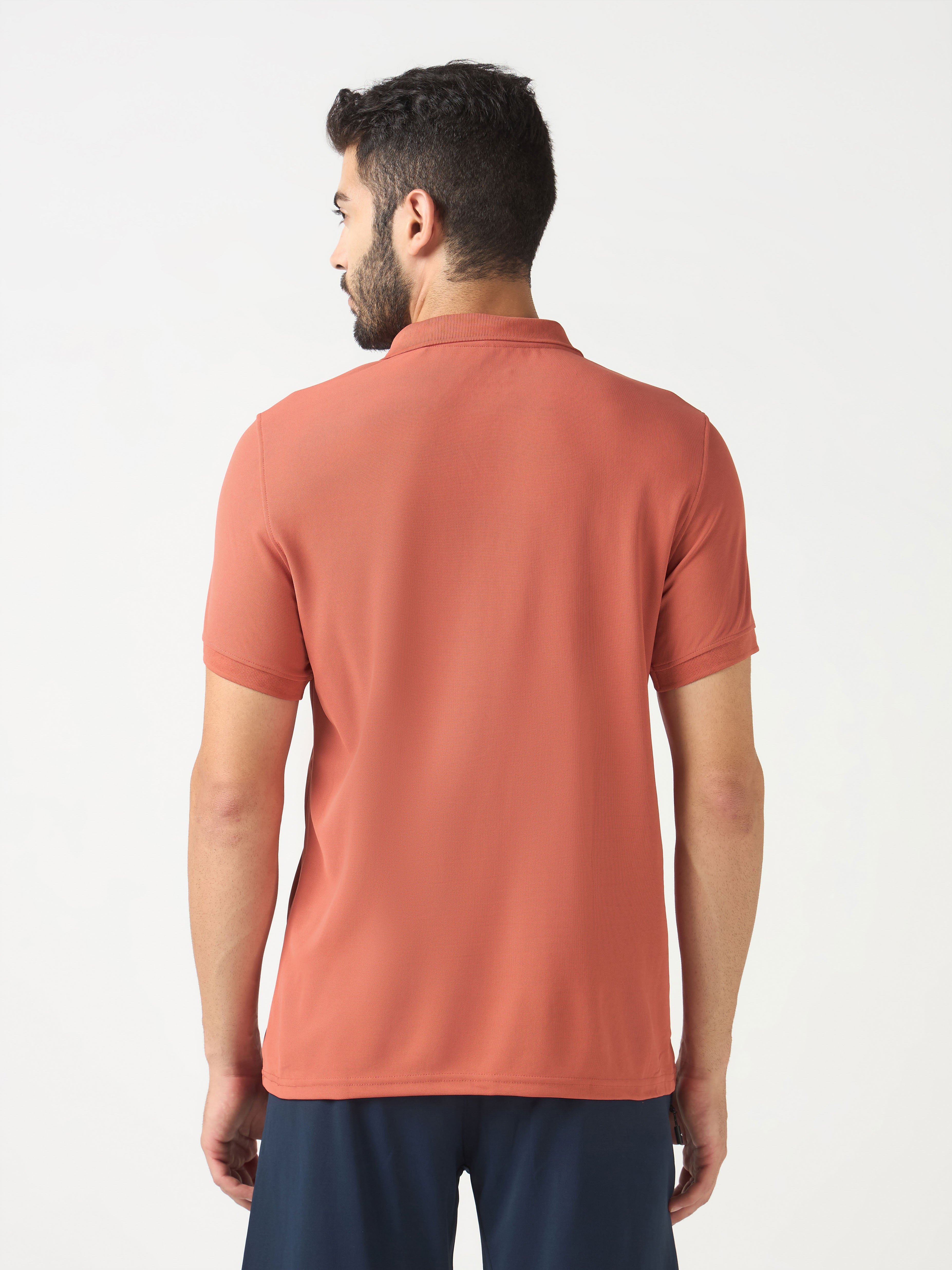 Men Solid Slim Fit Polo T-shirt with MATPIQ - Image 3