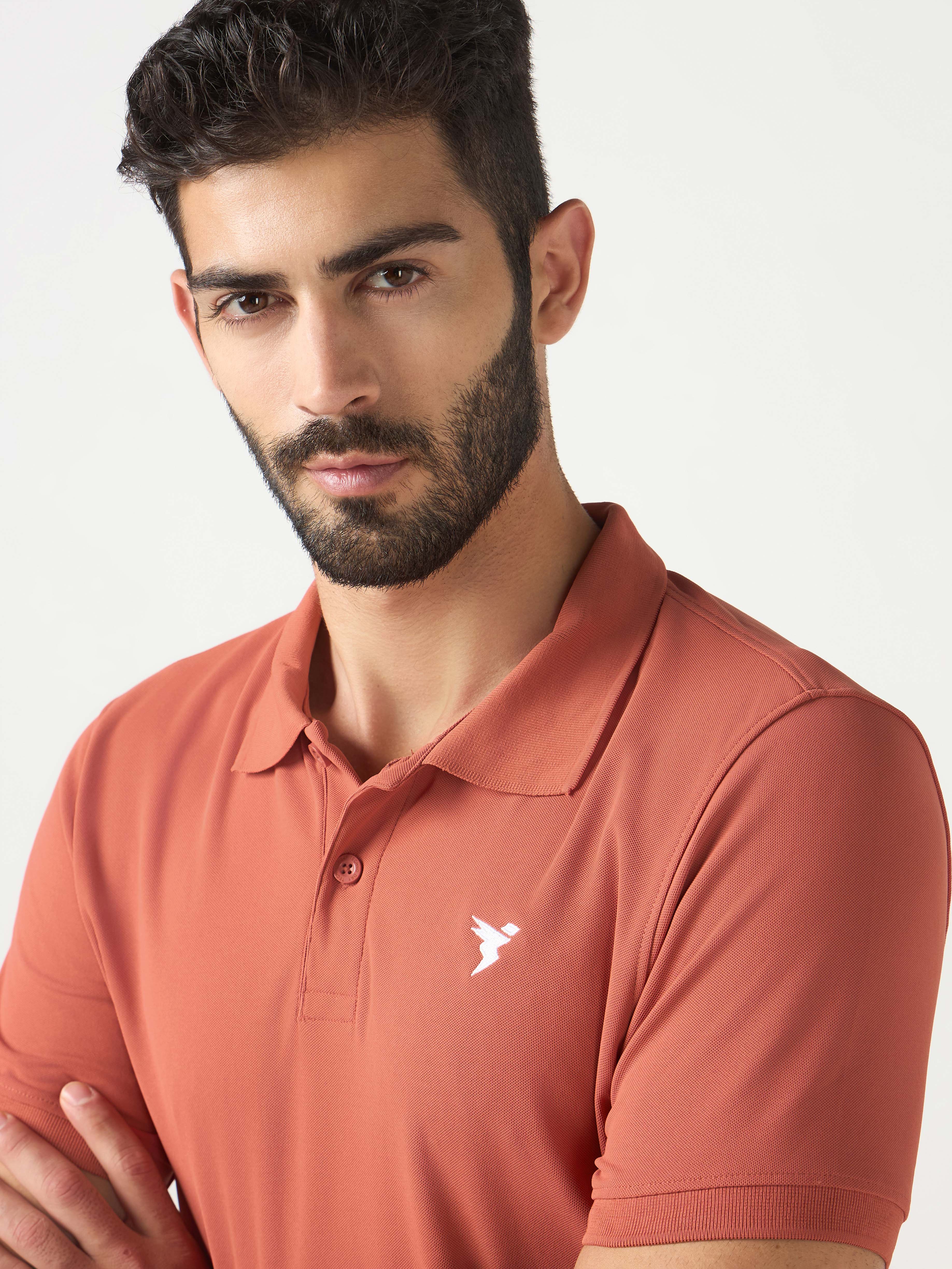 Men Solid Slim Fit Polo T-shirt with MATPIQ - Image 5