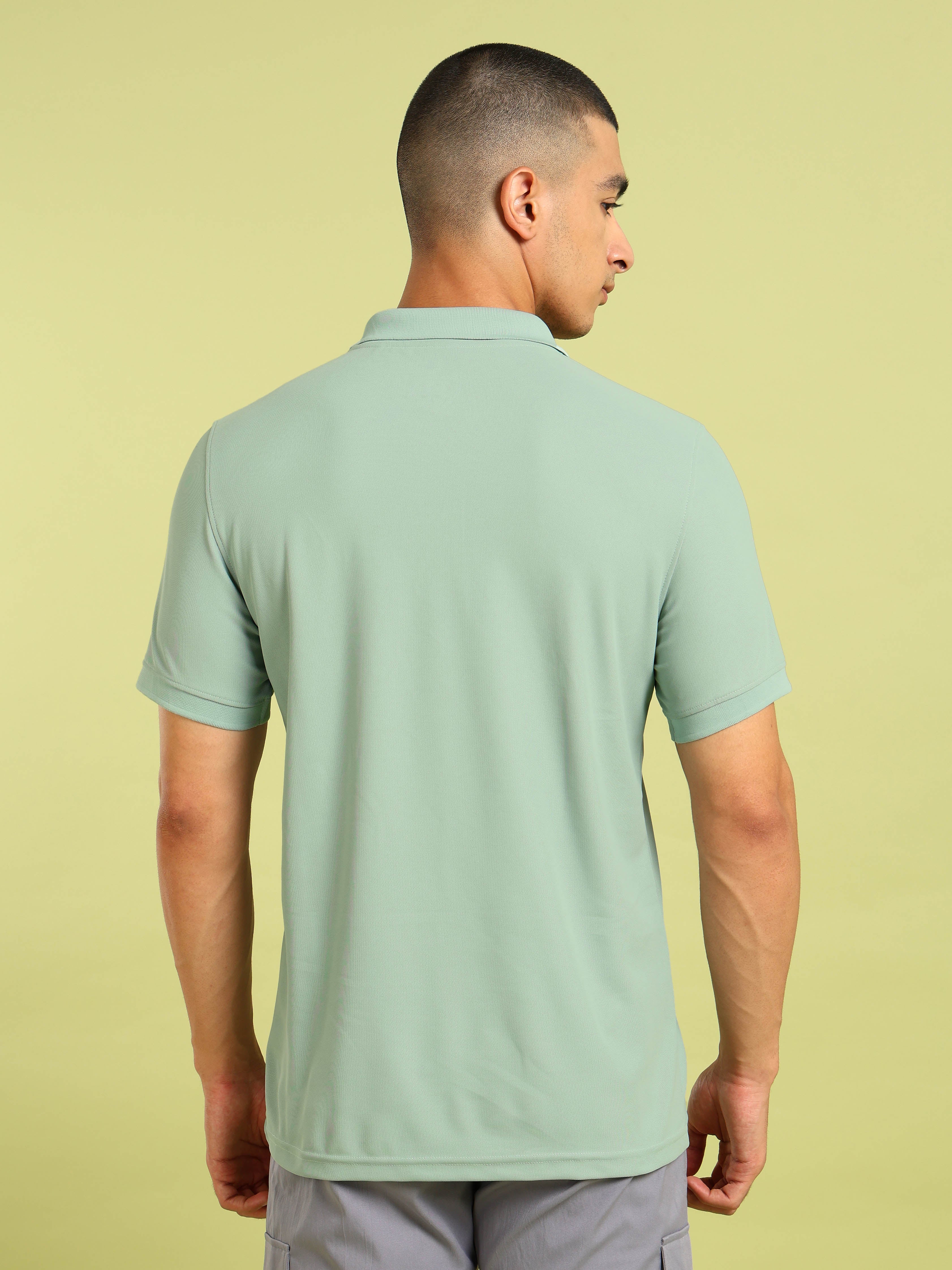 Men Solid Slim Fit Polo T-shirt with MATPIQ - Image 3