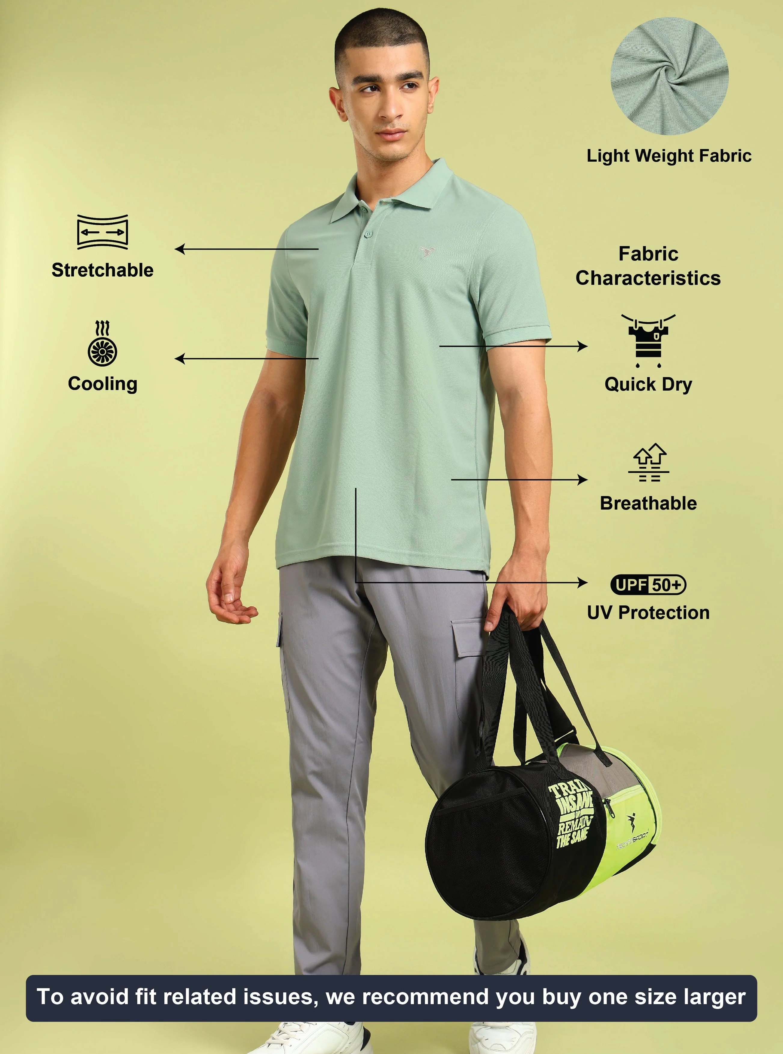 Men Solid Slim Fit Polo T-shirt with MATPIQ - Image 4