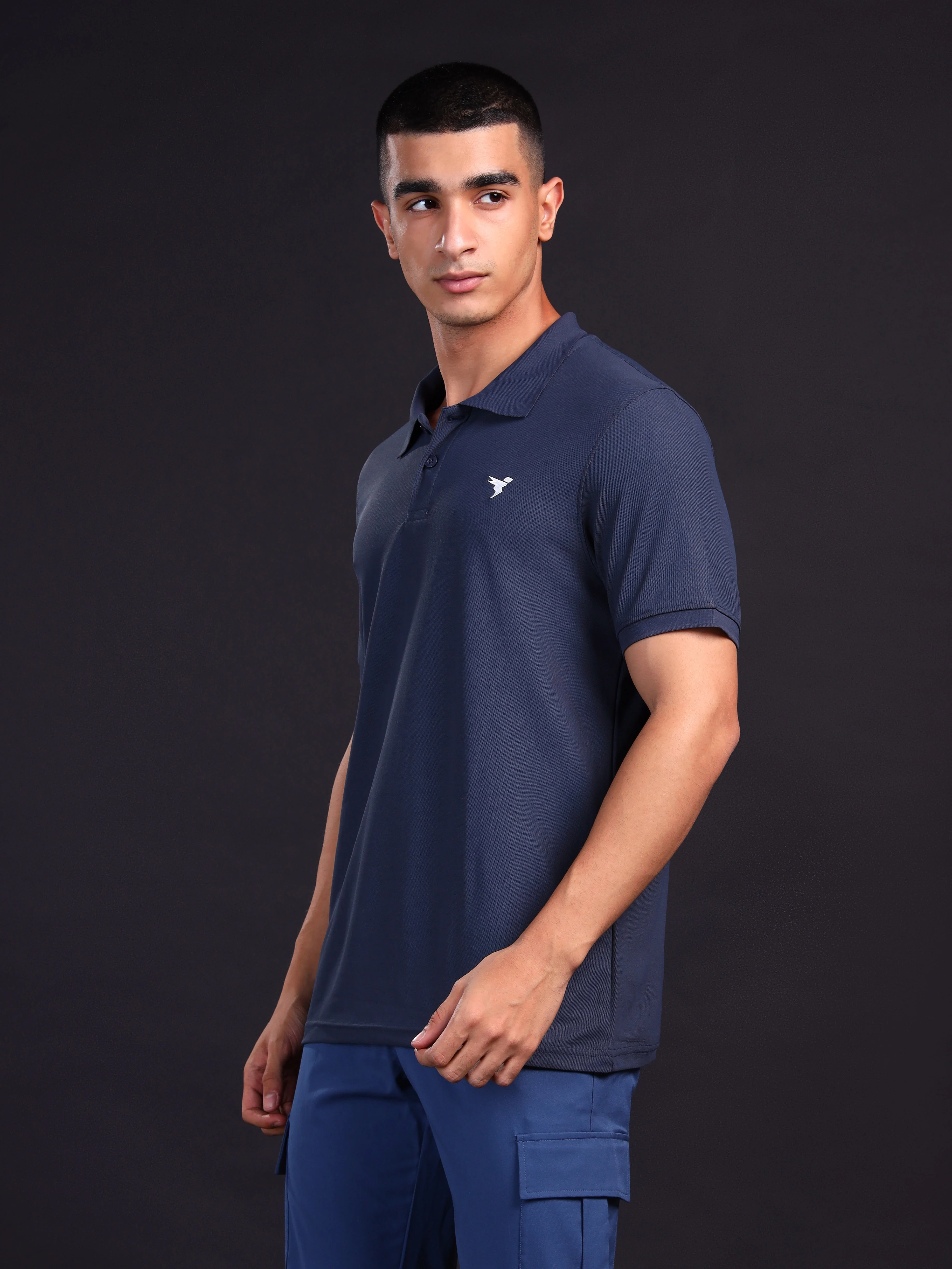 Men Solid Slim Fit Polo T-shirt with MATPIQ - Image 4