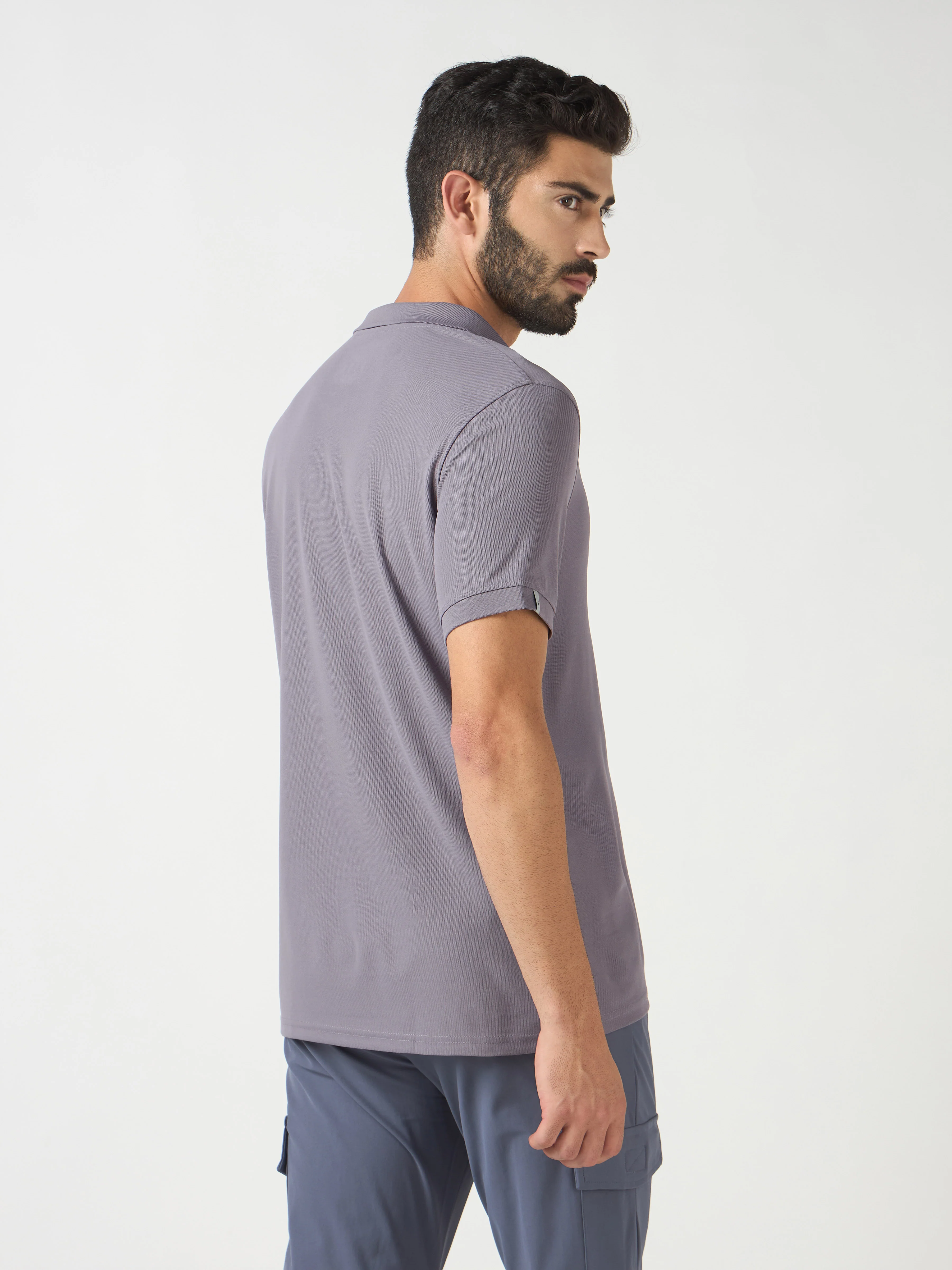 Men Solid Slim Fit Polo T-shirt with MATPIQ - Image 3
