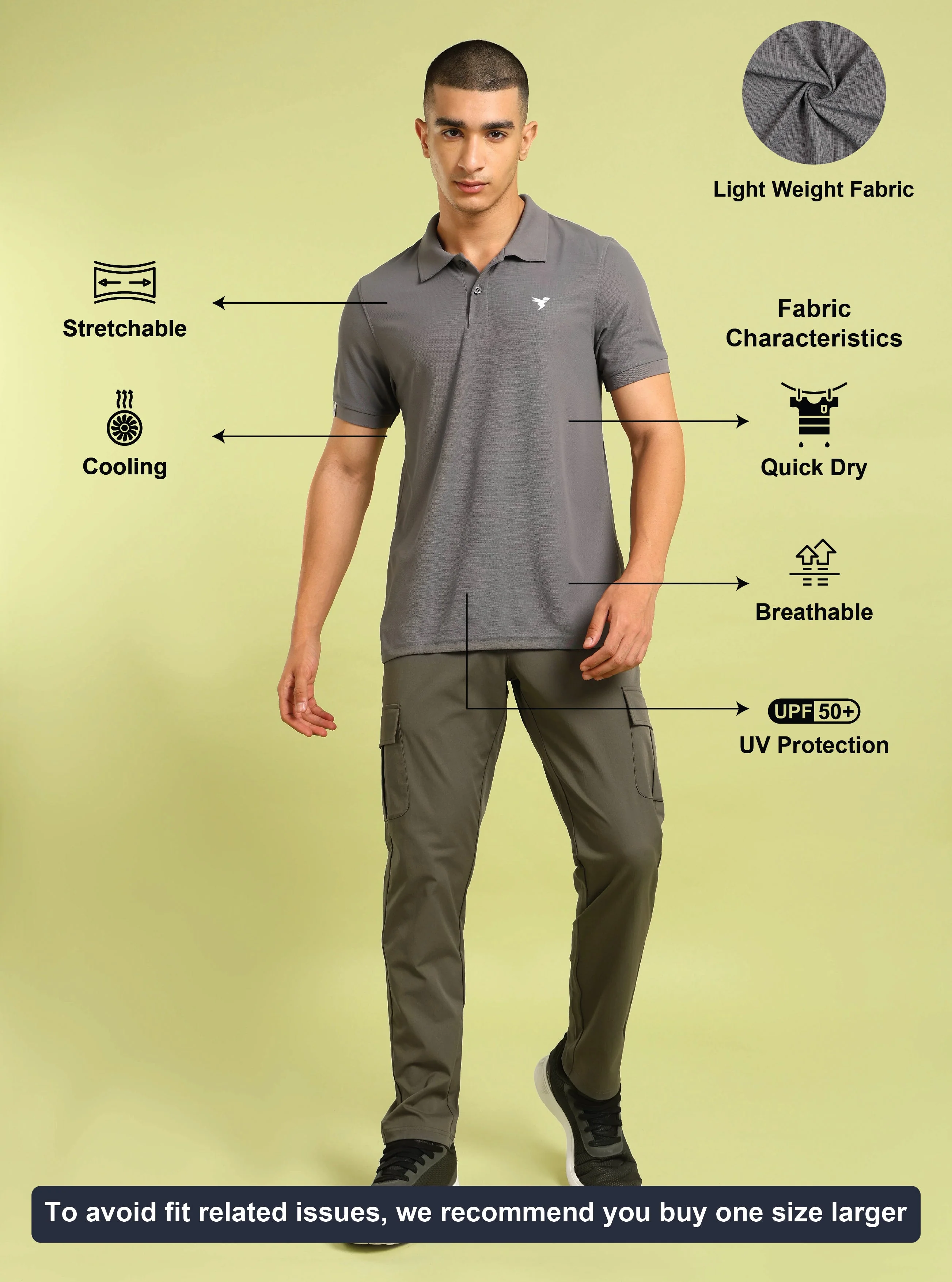 Men Solid Slim Fit Polo T-shirt with MATPIQ - Image 4