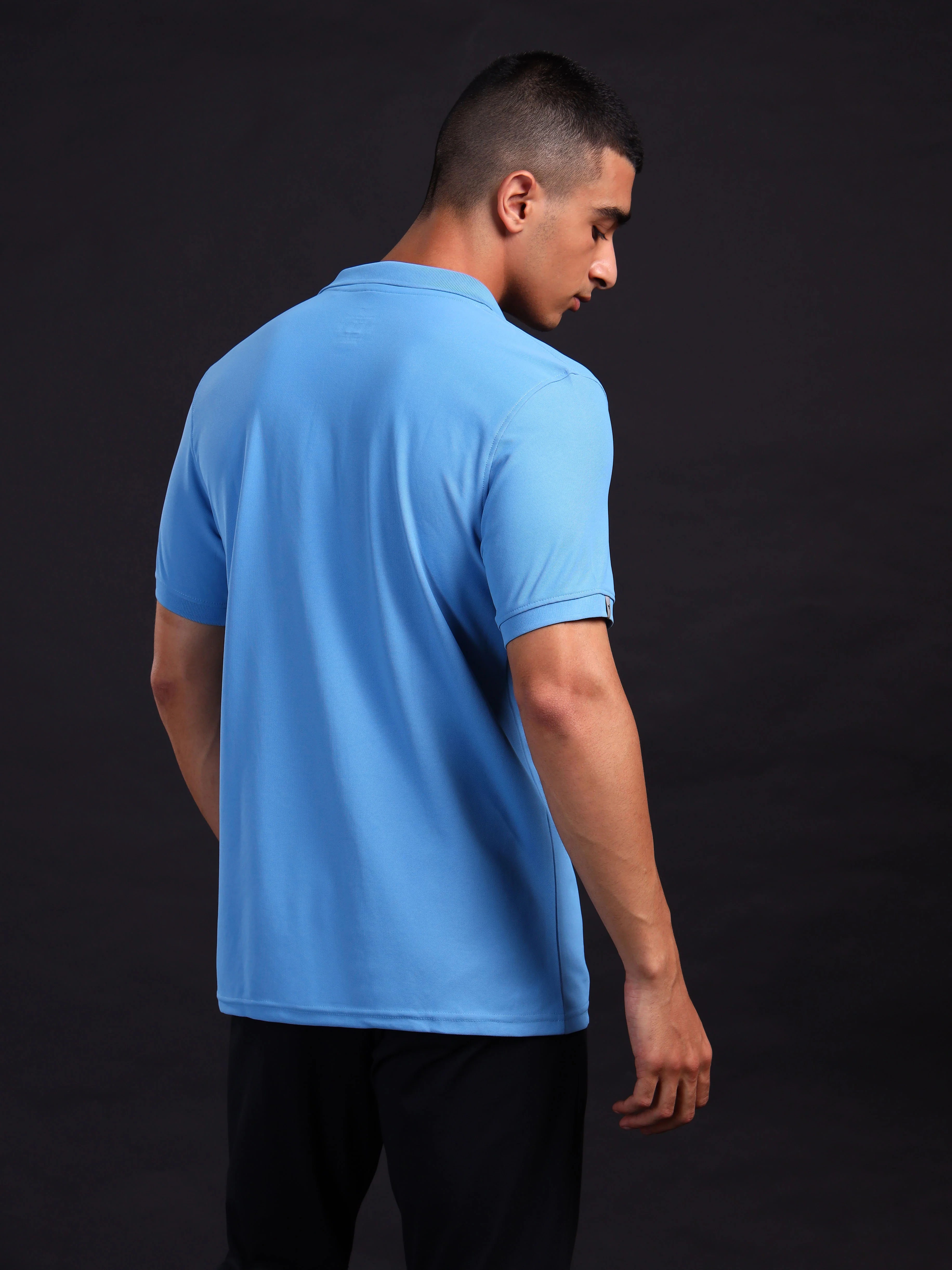 Men Solid Slim Fit Polo T-shirt with MATPIQ - Image 2