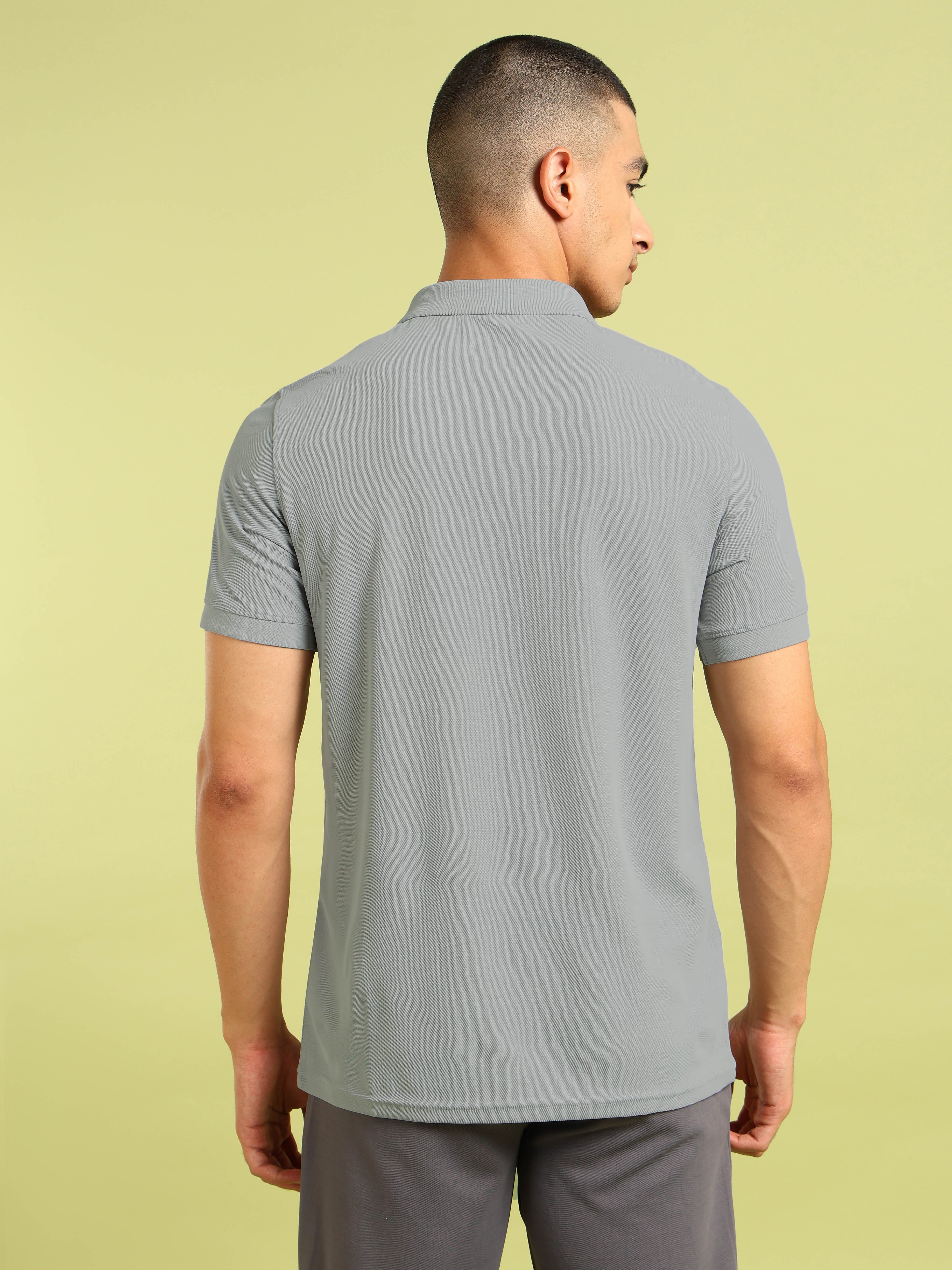 Men Solid Slim Fit Polo T-shirt with MATPIQ - Image 3