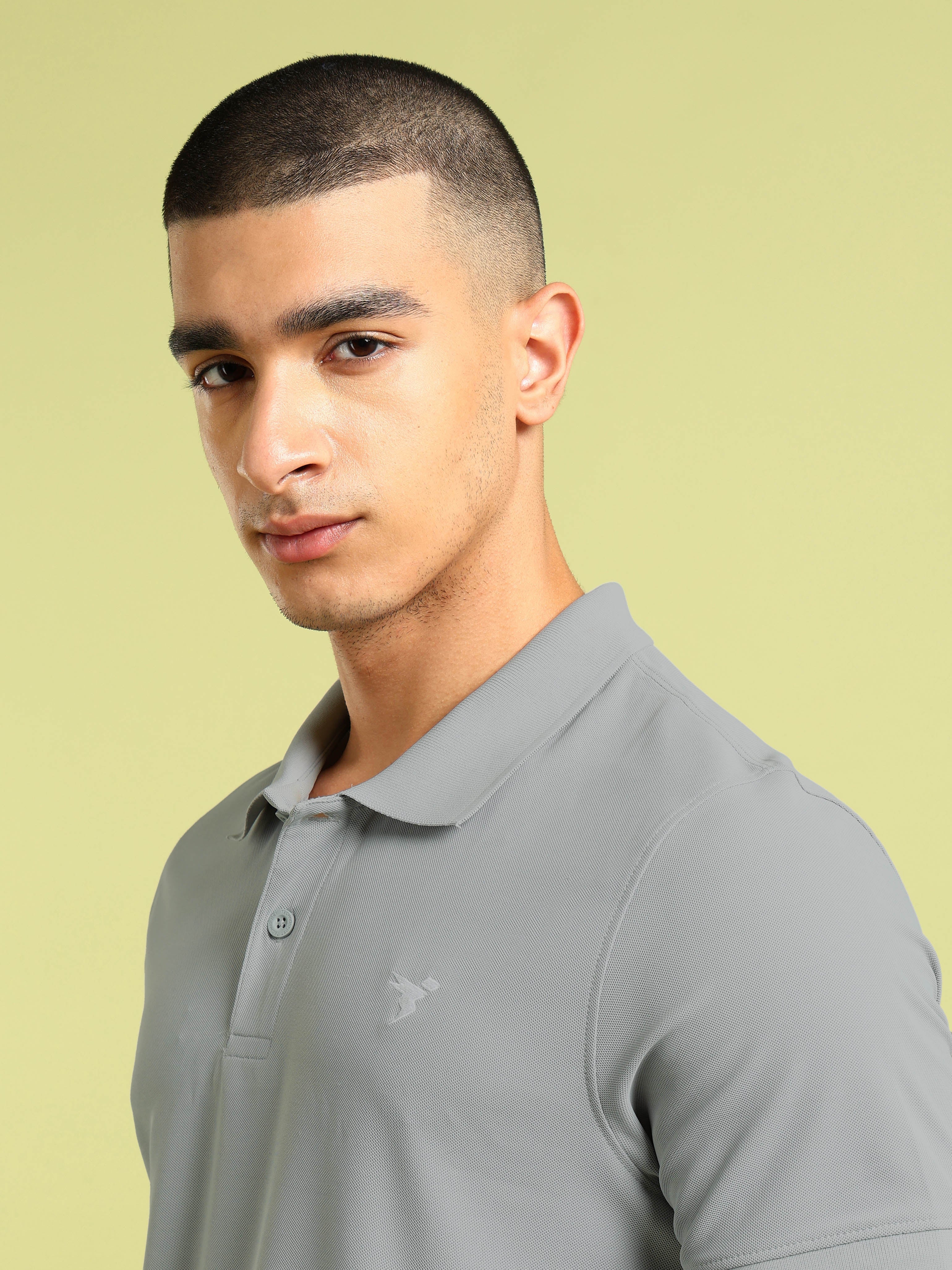 Men Solid Slim Fit Polo T-shirt with MATPIQ - Image 6