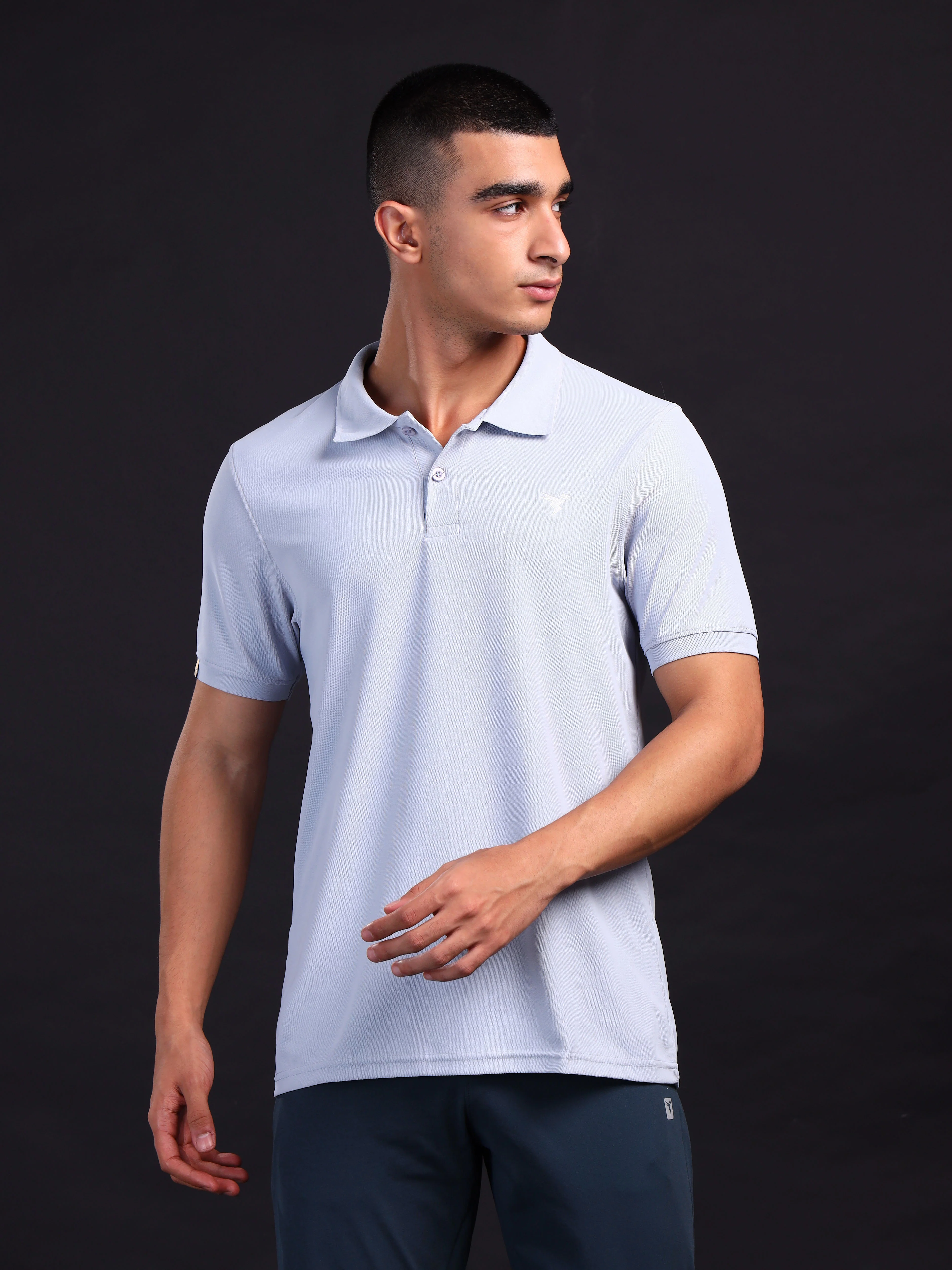 Men Solid Slim Fit Polo T-shirt with MATPIQ - Image 2