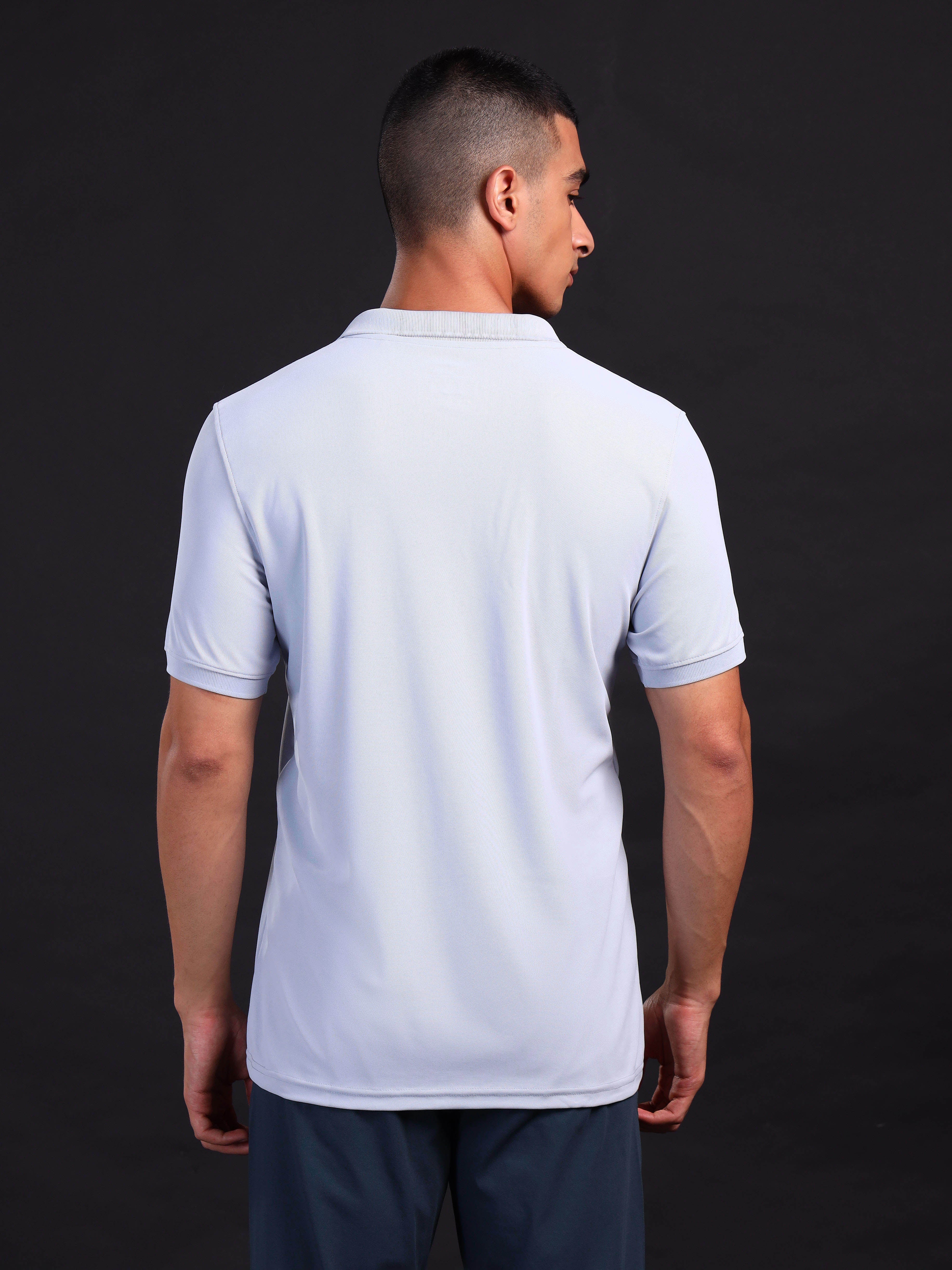 Men Solid Slim Fit Polo T-shirt with MATPIQ - Image 3