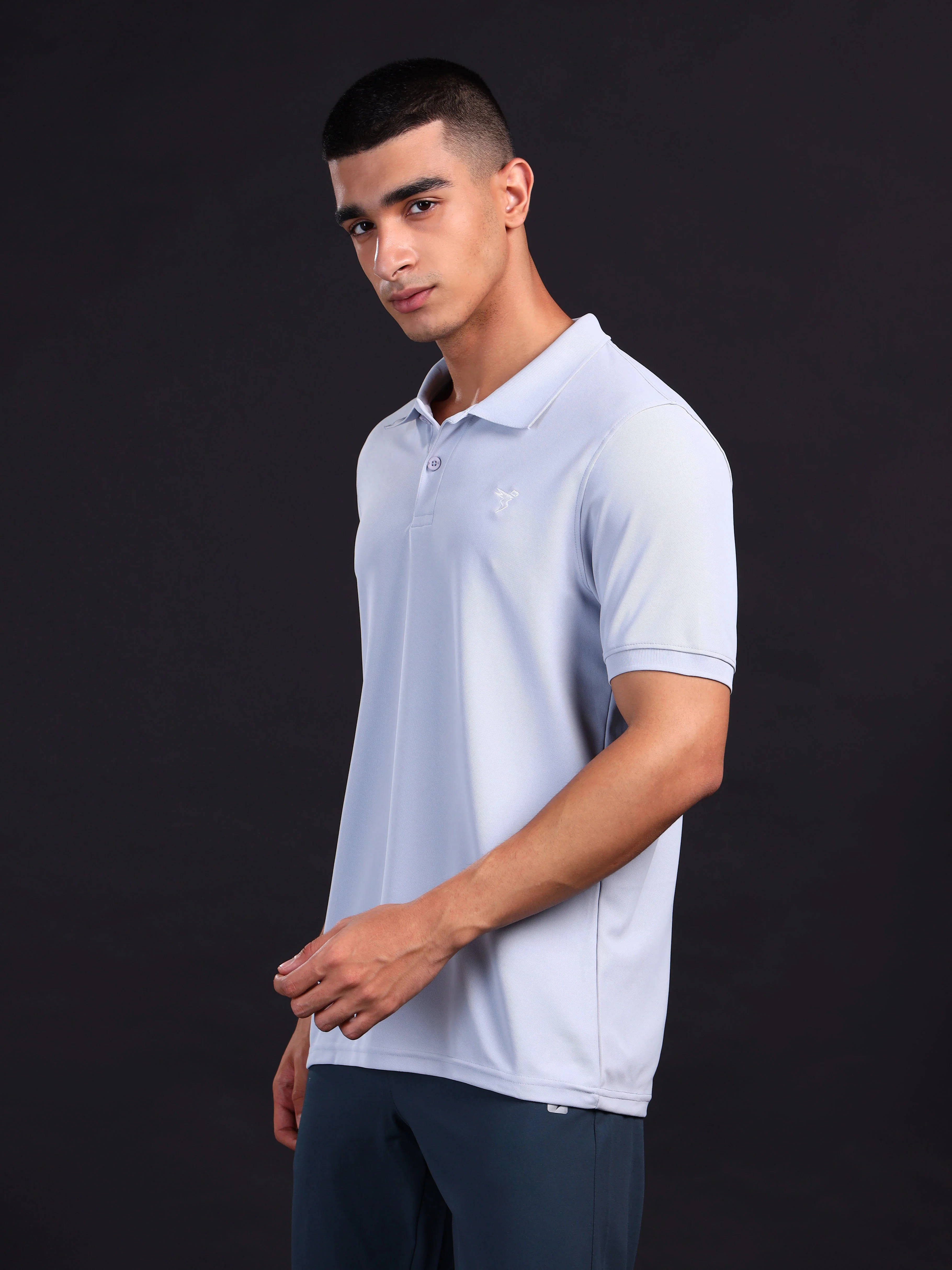 Men Solid Slim Fit Polo T-shirt with MATPIQ - Image 4