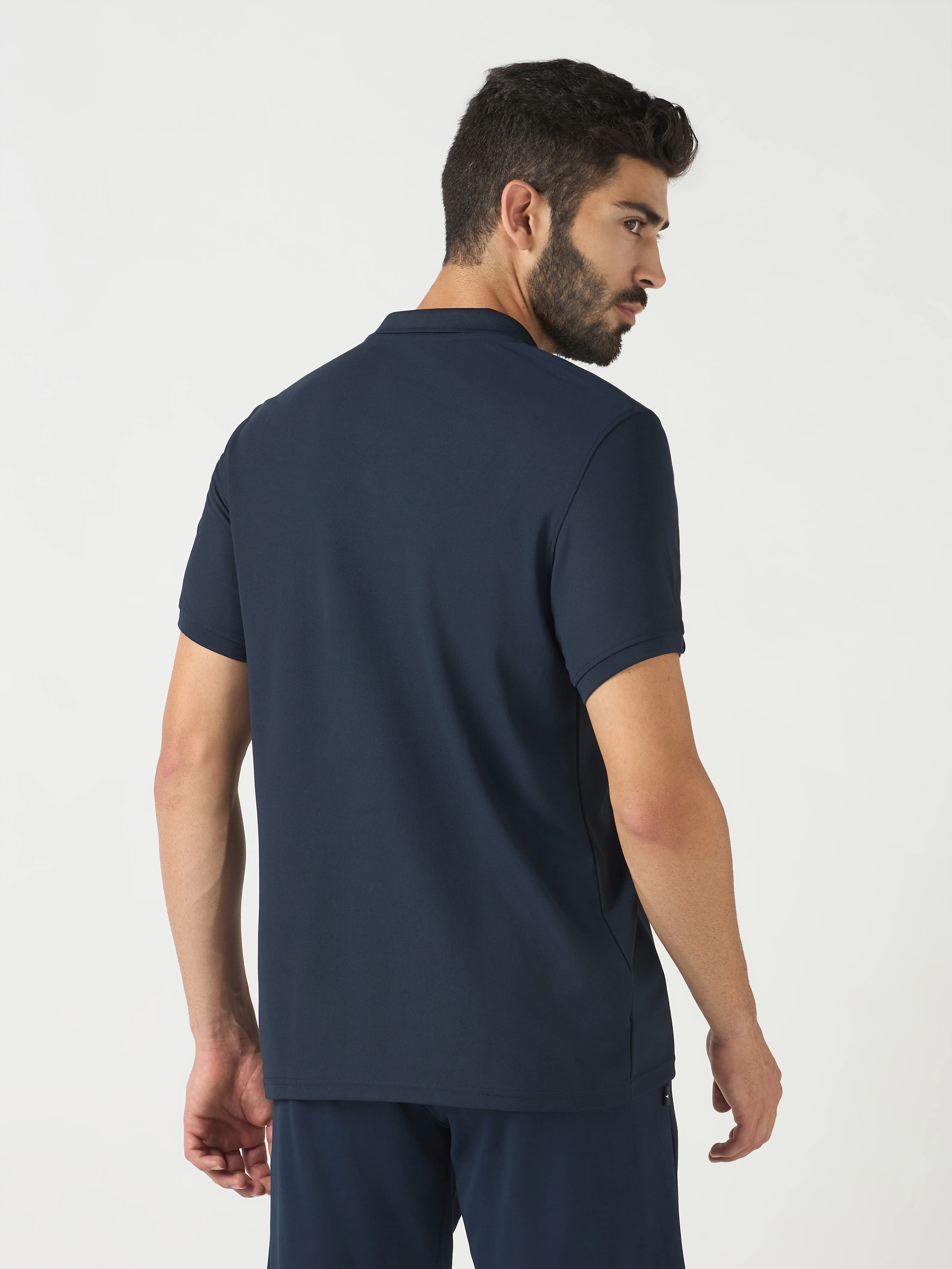 Men Solid Slim Fit Polo T-shirt with MATPIQ - Image 3
